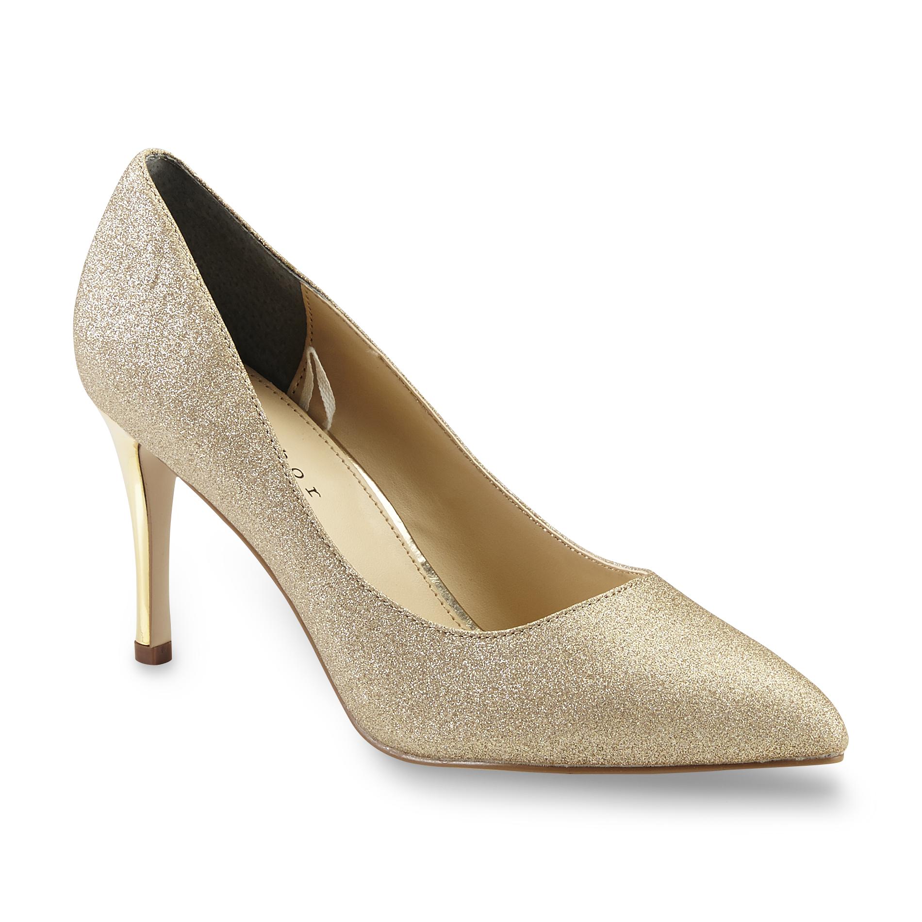 Metaphor Women's Valentina Gold Glitter Dress Pump