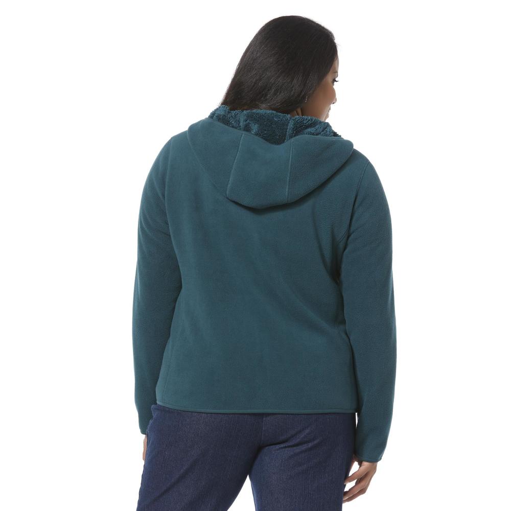 Laura Scott Women's Plus Reversible Fleece Hoodie Jacket