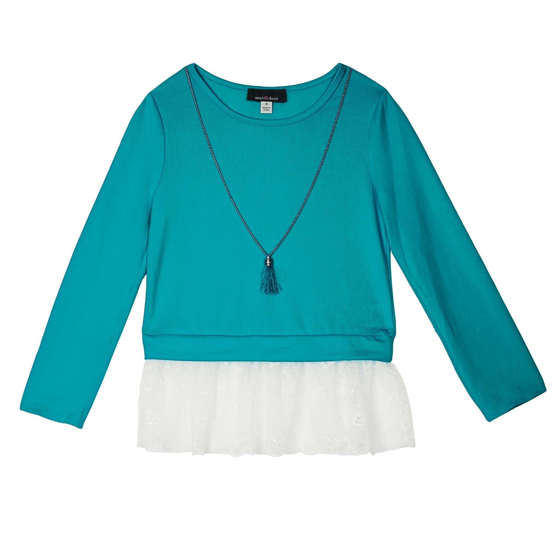 Amy's Closet Girl's Layered-Look Necklace Top