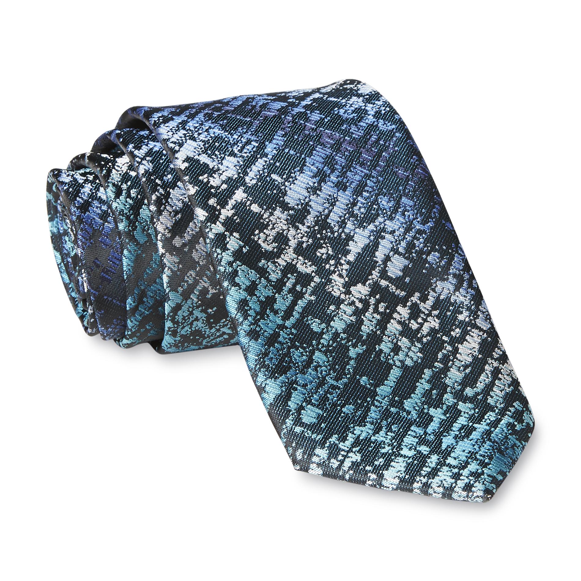 Structure Men's Necktie & Tie Clip - Abstract