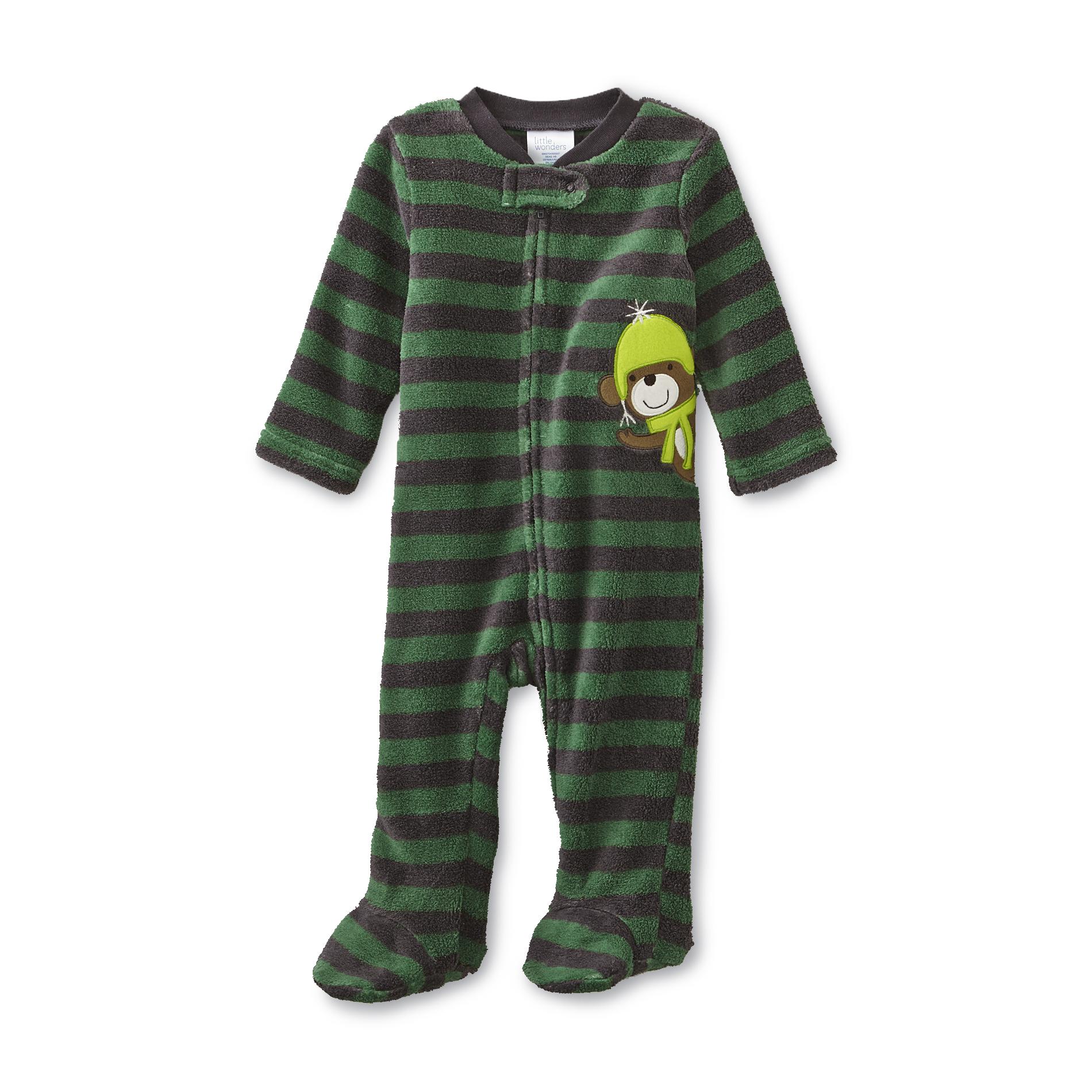 Little Wonders Newborn Boy's Footed Pajamas - Striped