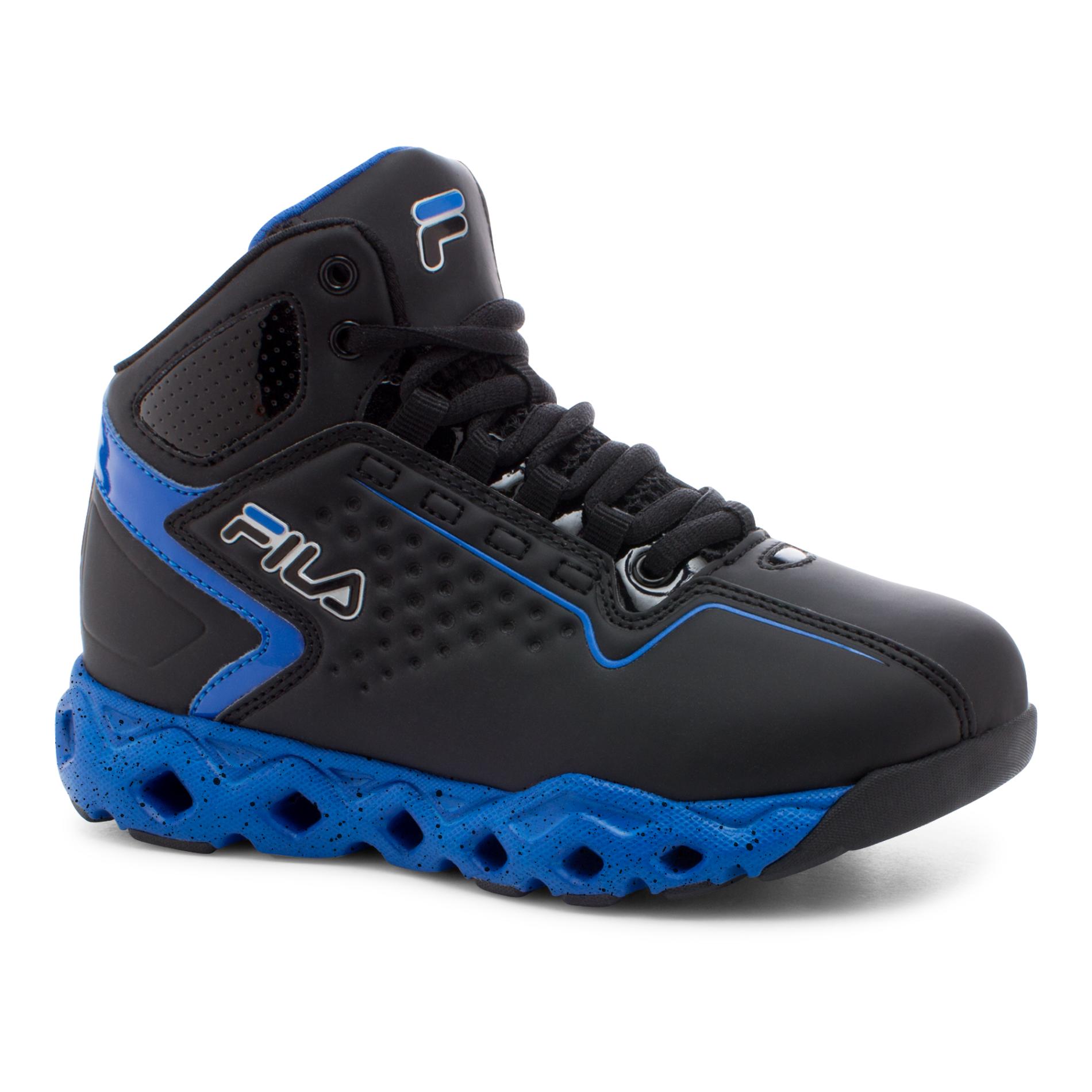 Fila Boy's Big Bang Black/Blue Basketball Shoe