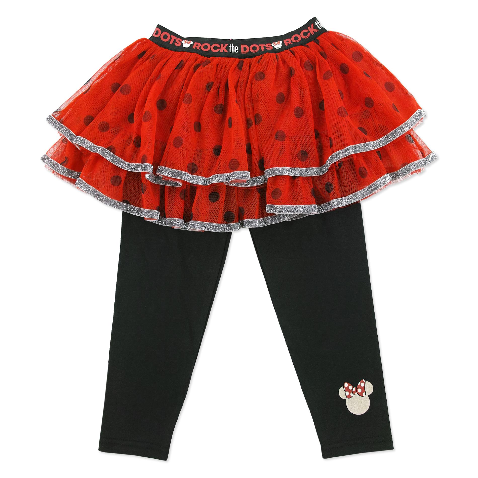 Disney Minnie Mouse Toddler Girl's Skirted Leggings - Polka Dot