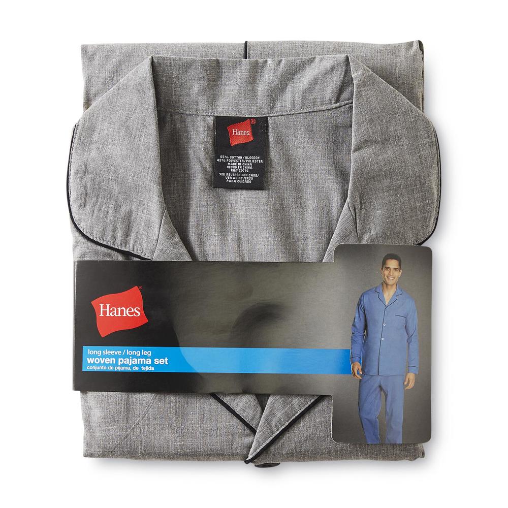 Hanes Men's Woven Pajama Shirt & Pants