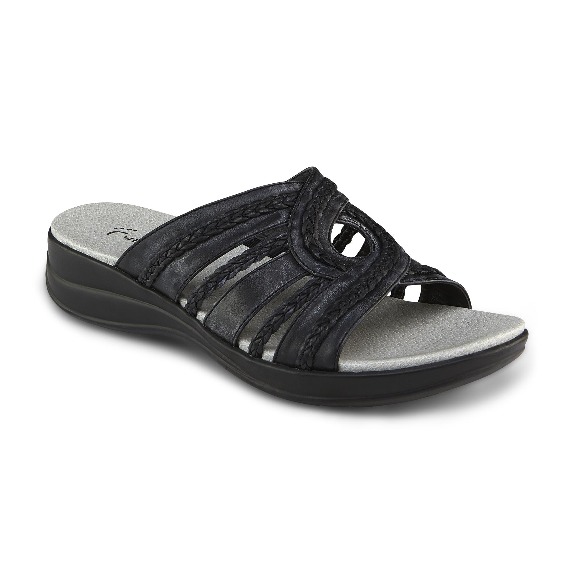 Wear Ever Women's Allday Black Slide Sandal Shoes