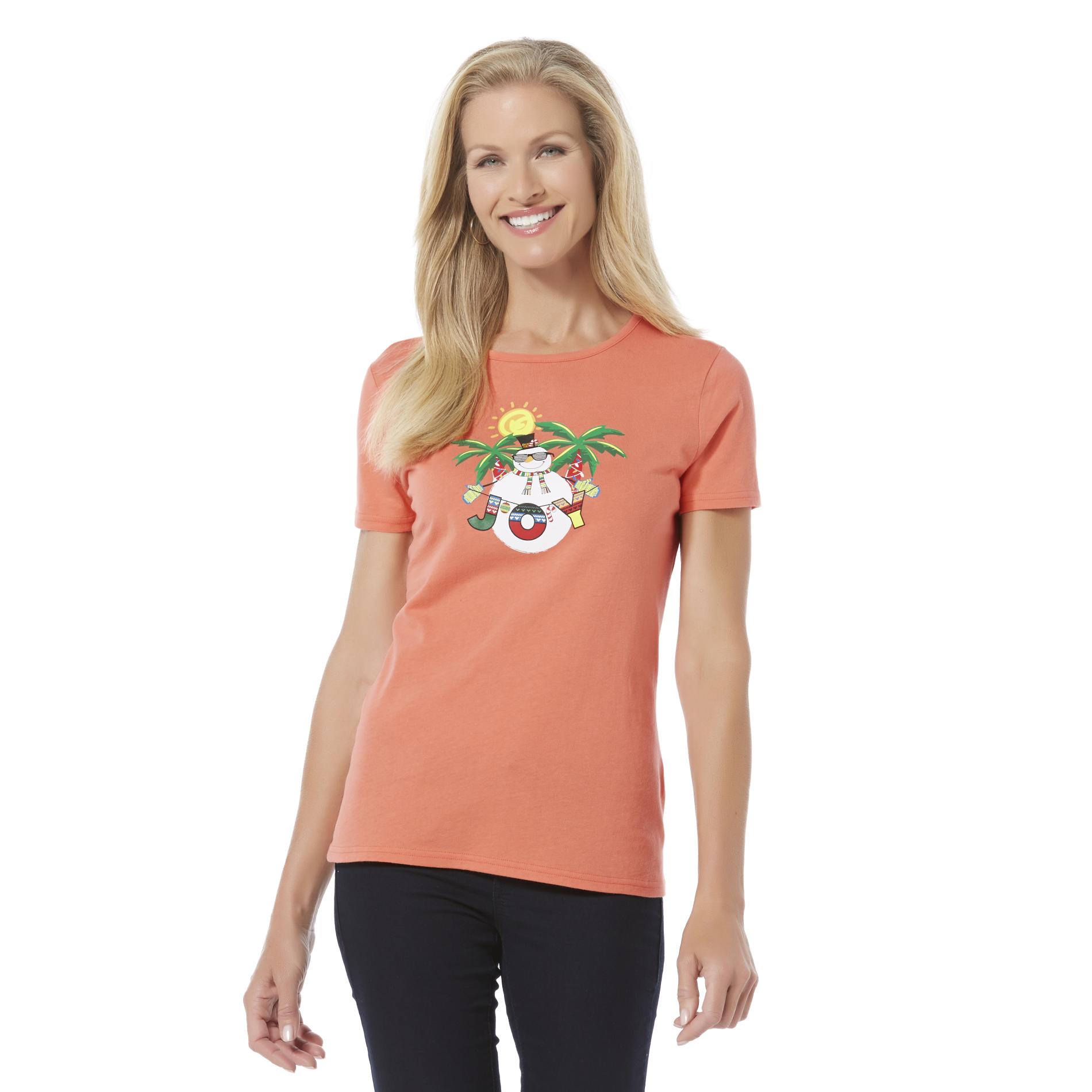 Holiday Editions Women's Christmas Graphic T-Shirt - Snowman