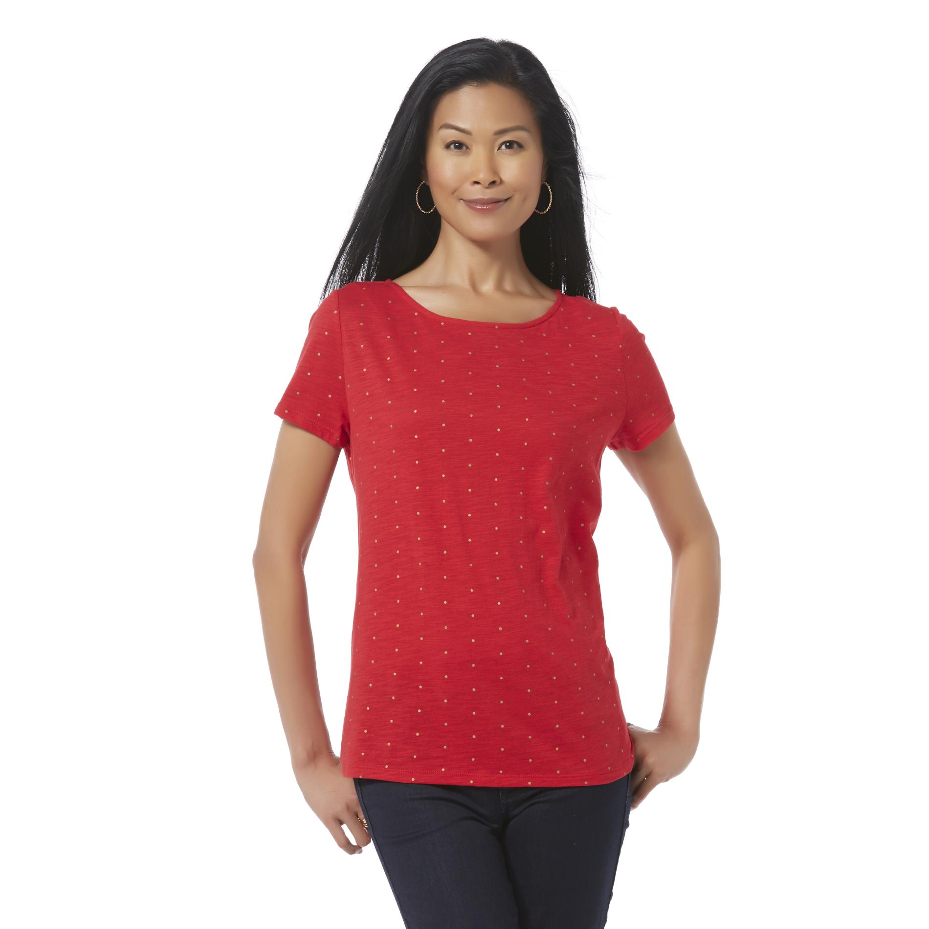Basic Editions Women's Slub Knit T-Shirt