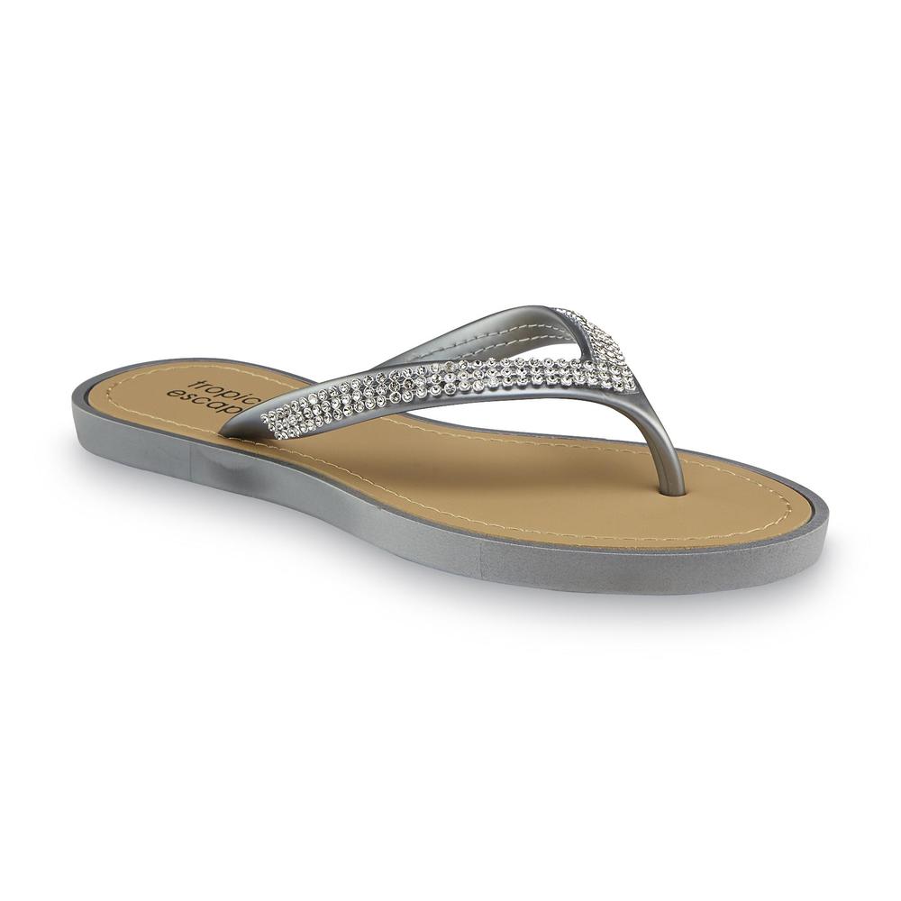 Tropical Escape Women's Flash Silver Embellished Sandal