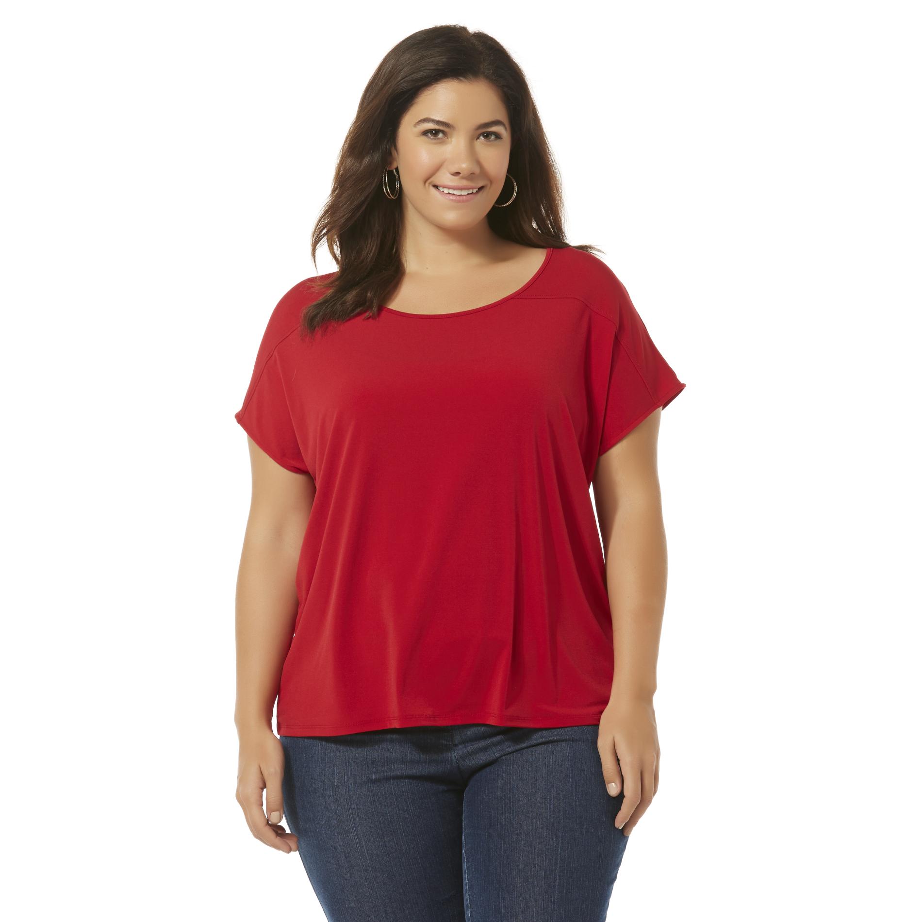 Jaclyn Smith Women's Plus Seamed T-Shirt - Clothing, Shoes & Jewelry ...