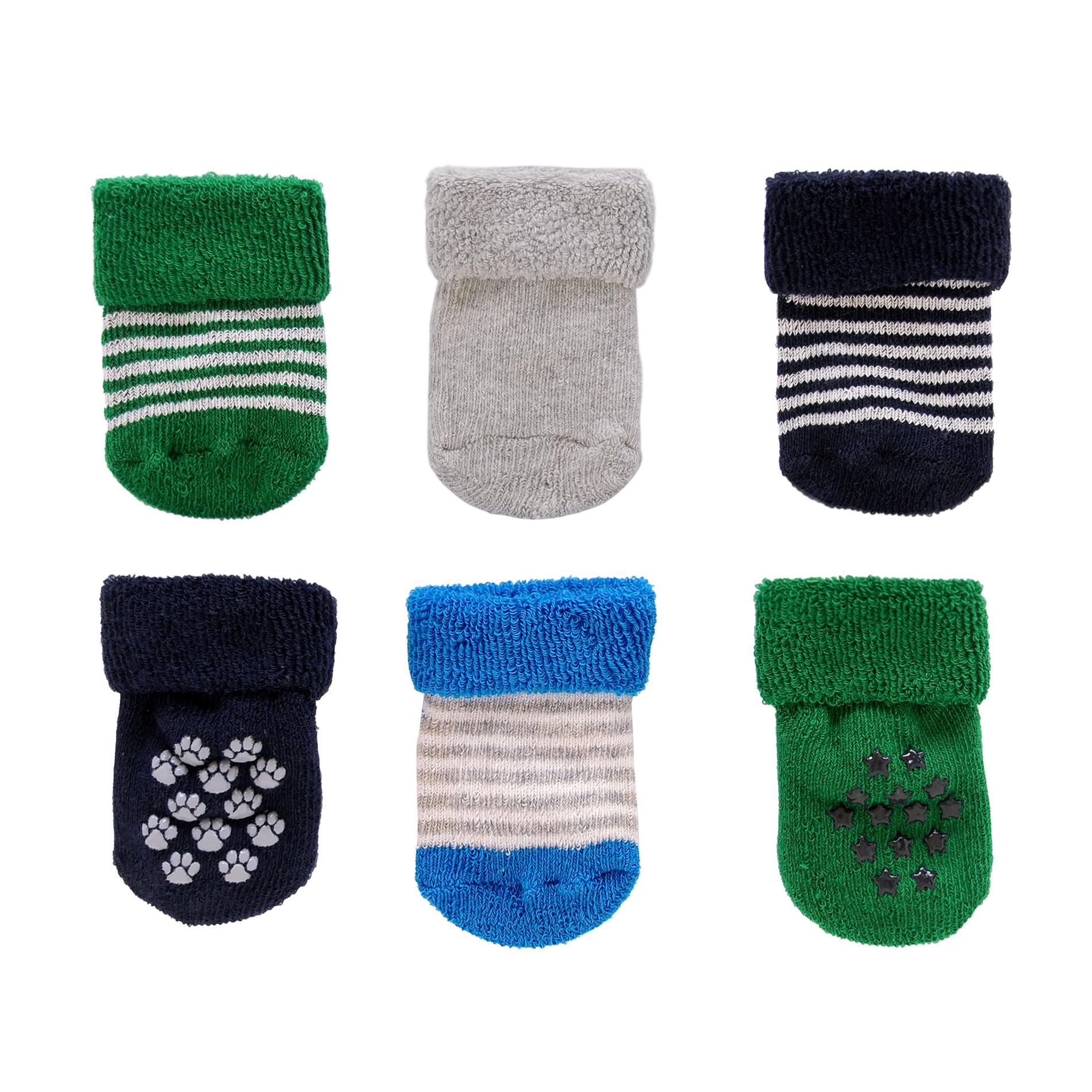 Carter's Newborn Boy's 6-Pairs French Terry Socks - Striped & Solid