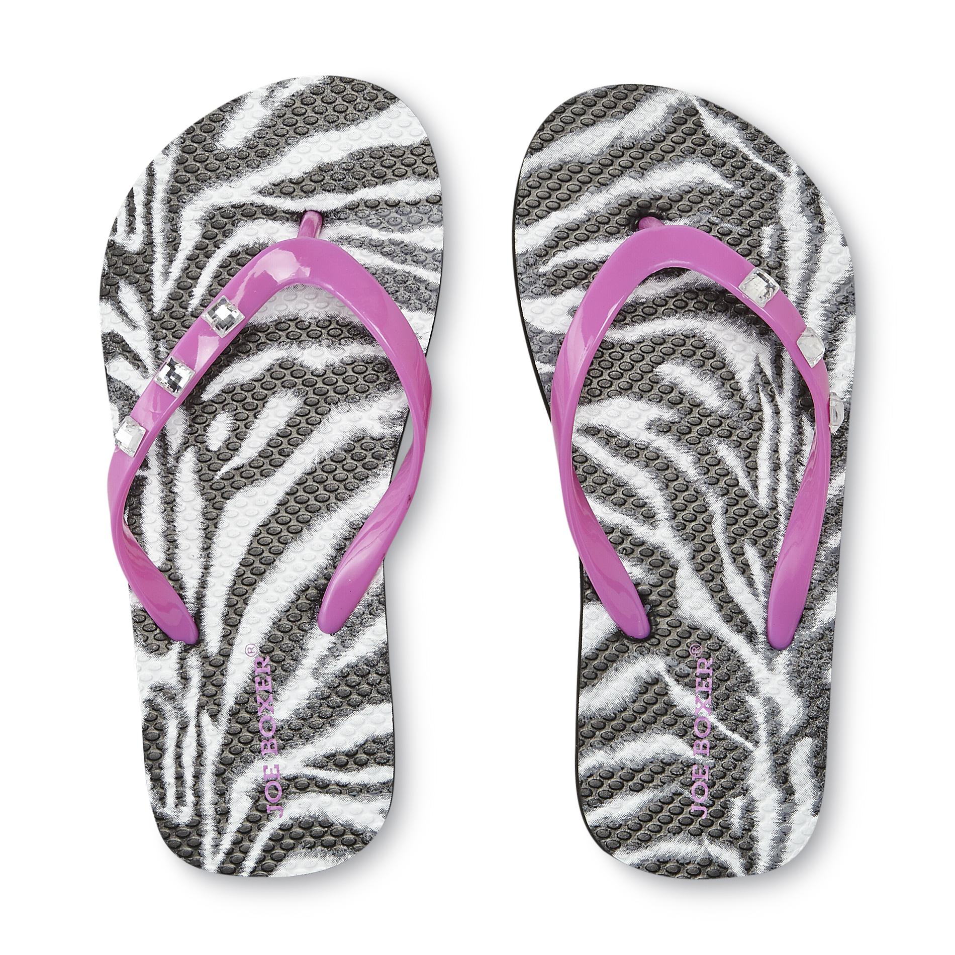Joe Boxer Girl's Maddie Pink/Zebra Stripe Sandal