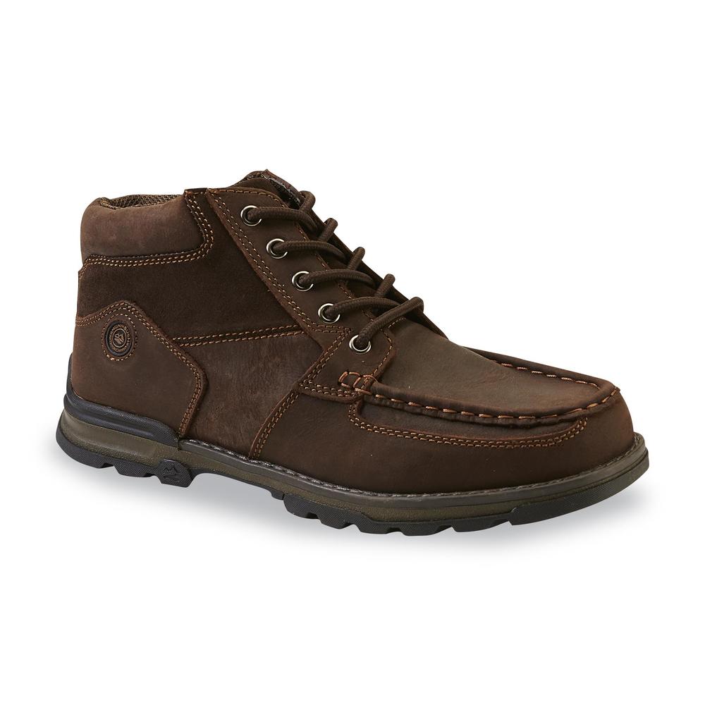 Nunn Bush Men's Pershing Leather/Suede Lace up Boot - Brown