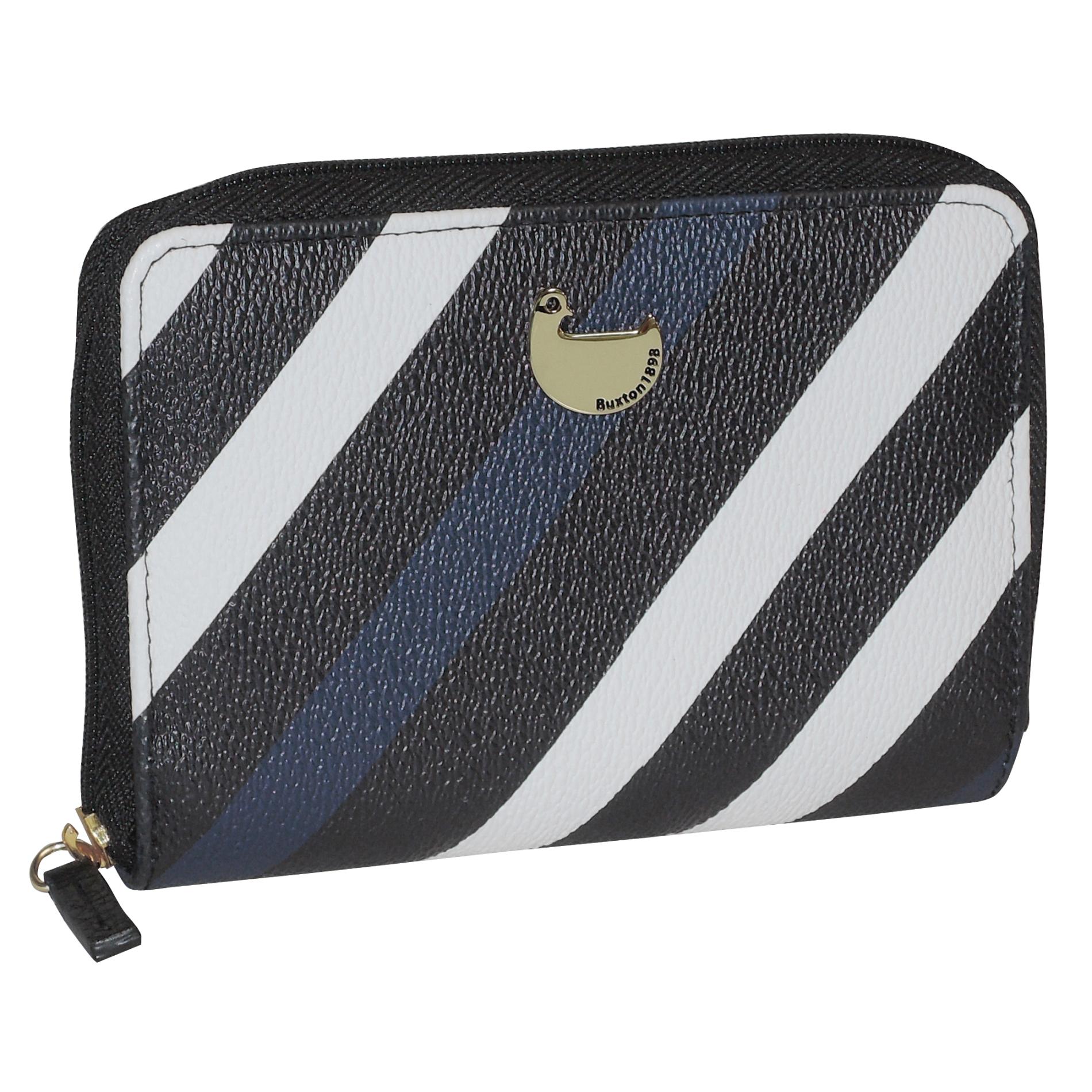Buxton Women's ZipAround Wallet Striped Shop Your Way Online