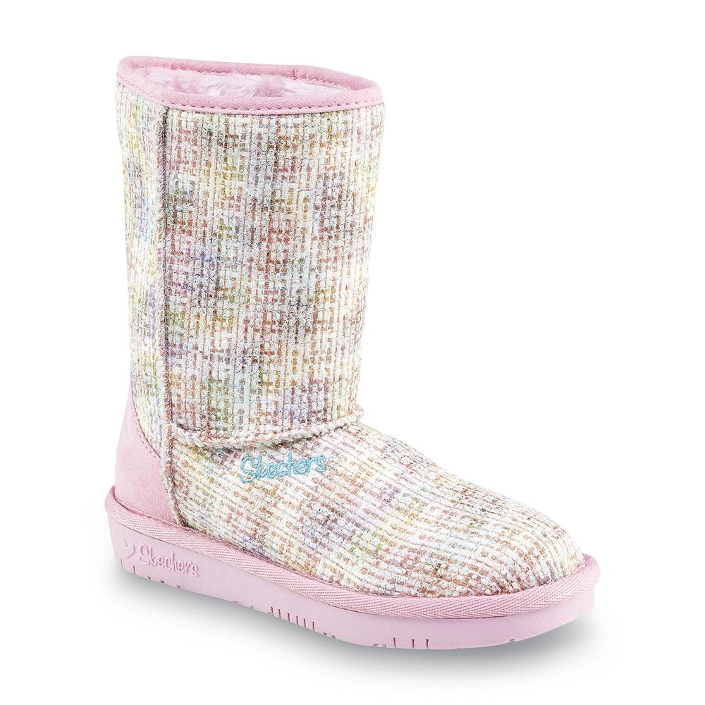 Skechers Girl's Glamslam Pink Faux Fur Boucle Boot