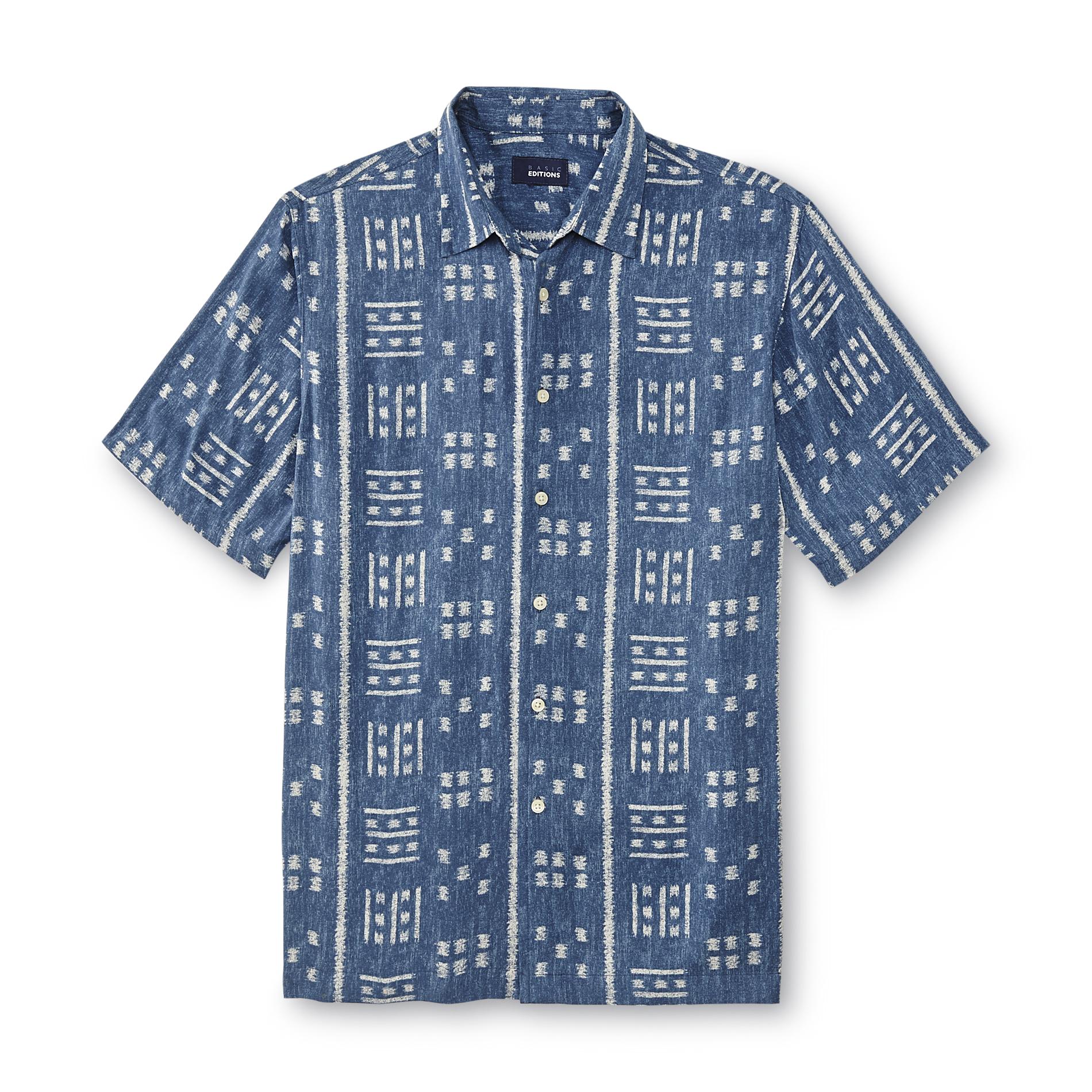 Basic Editions Men's Camp Shirt - Geometric