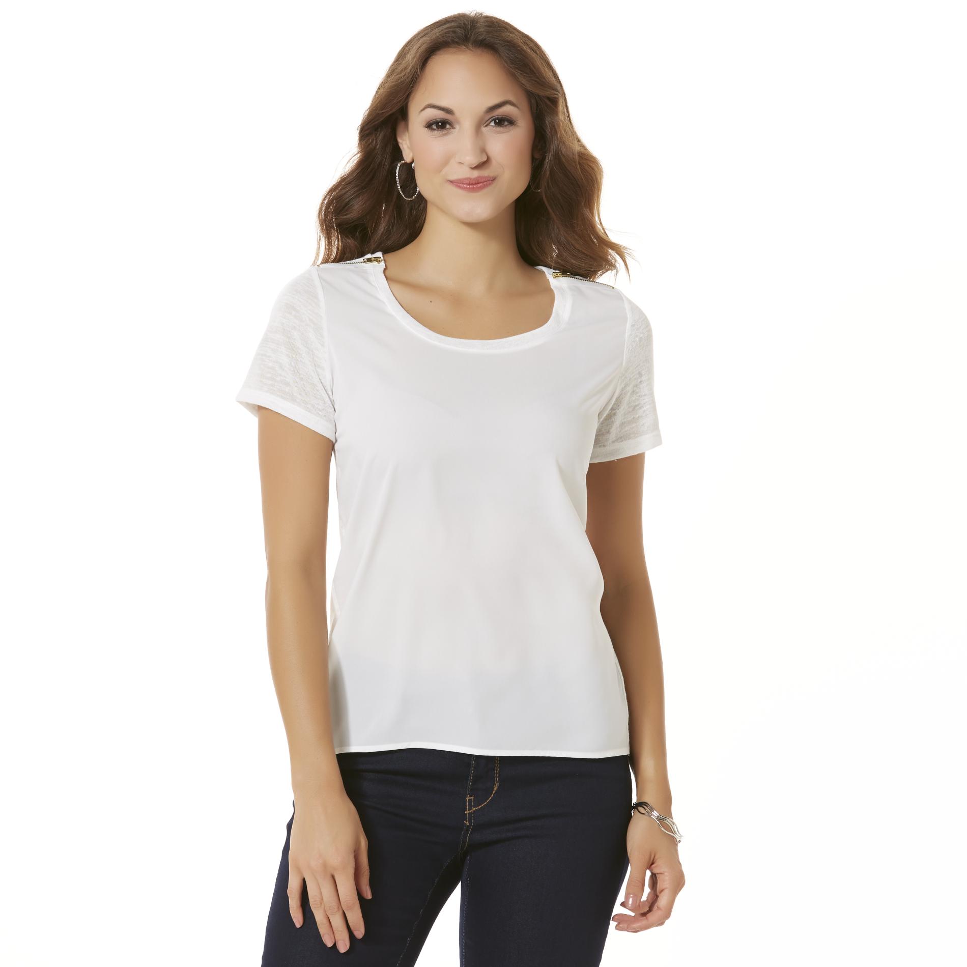 Attention Women's Mixed Media Top