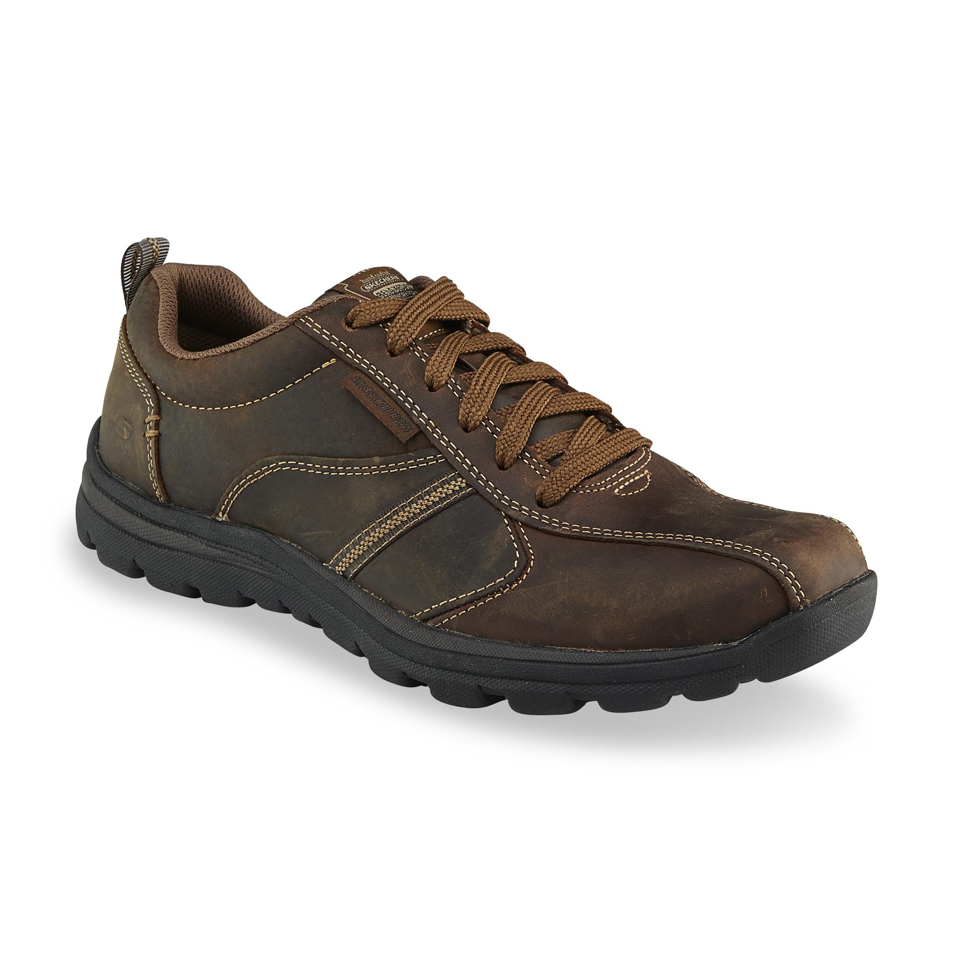 Skechers Men's Levoy Relaxed Fit Levoy Leather Oxford - Brown | Shop ...