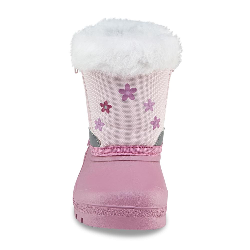 Skechers Toddler Girl's Lil' Frost Snowscape Pink Faux Fur Winter Snow Boot