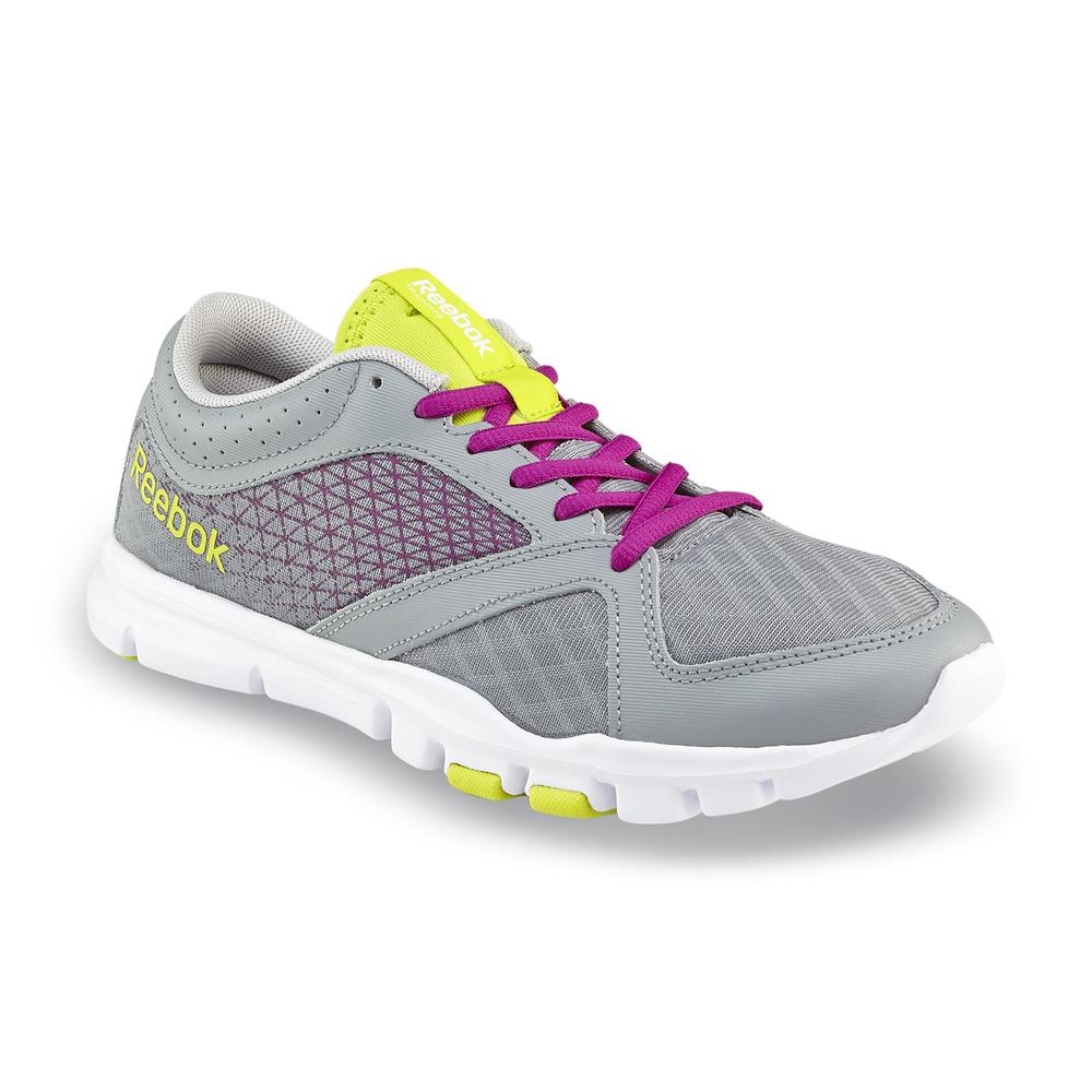 Reebok Women's YourFlex Trainette 7.0 LMT MemoryTech Gray/Fuchsia Athletic Shoe