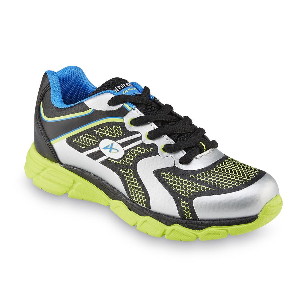 Athletech Boy's Dynamo Neon Black/Neon Green/Silver Athletic Shoe
