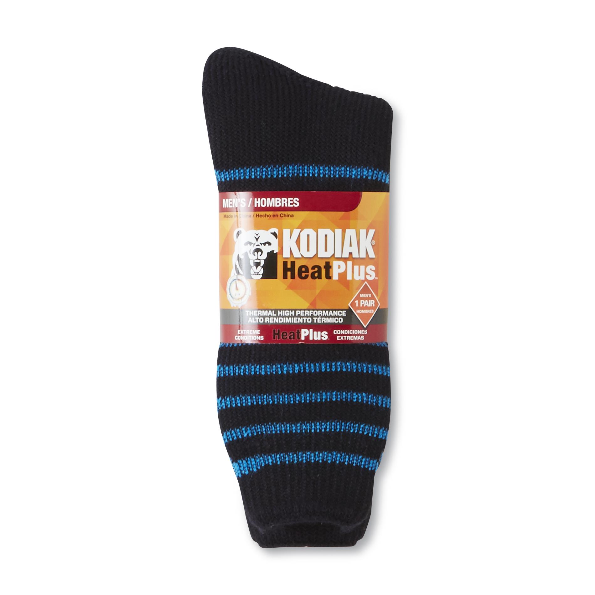 Kodiak Men's Heat Plus Thermal Crew Socks Striped