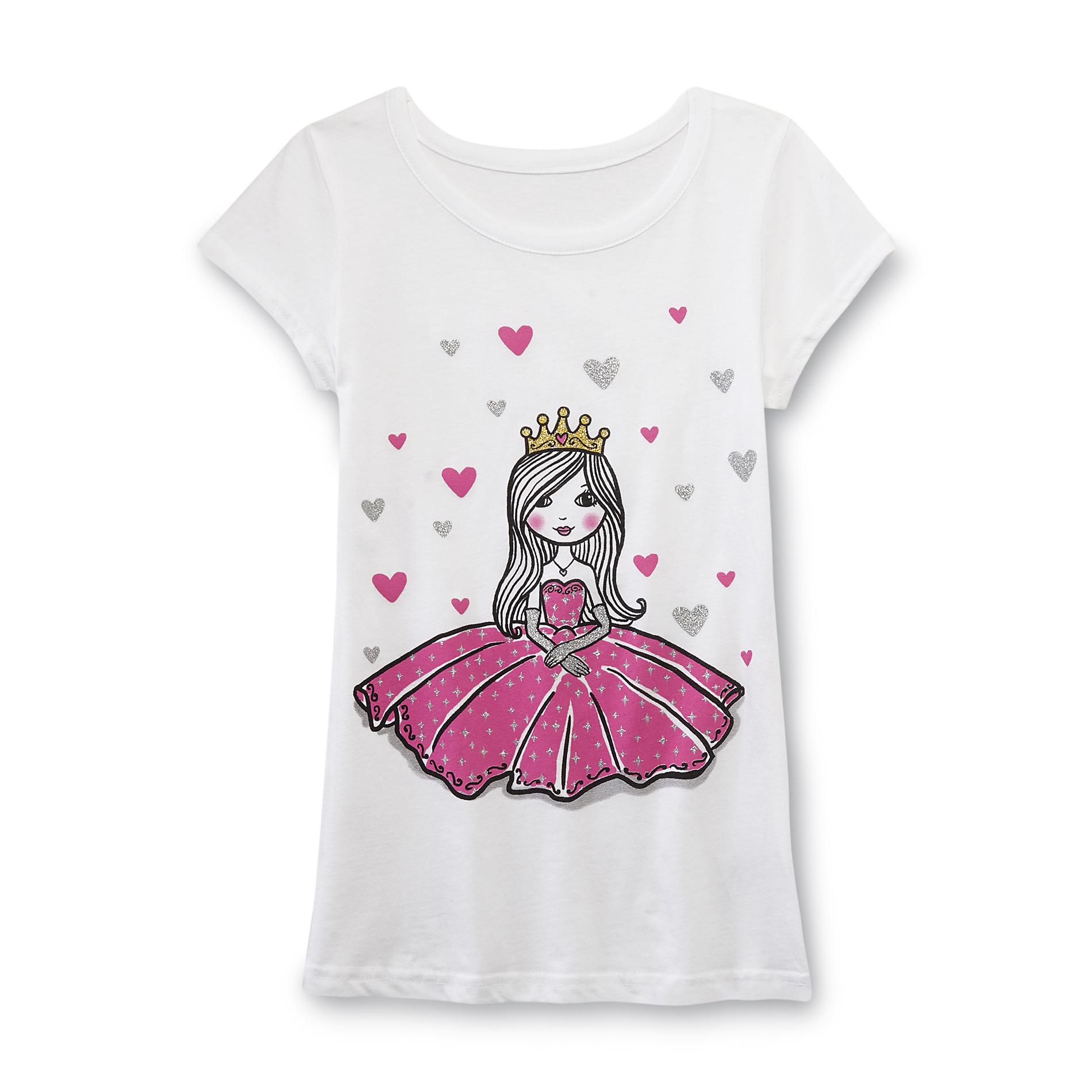 Route 66 Girl's Graphic T-Shirt - Princess & Hearts