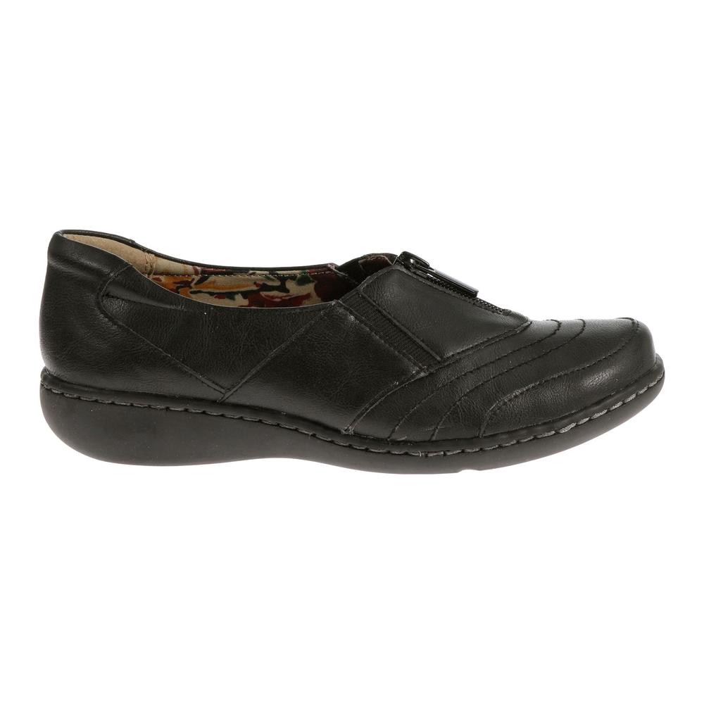 Soft Style by Hush Puppies Women's Jennica Black Leather Casual Comfort Shoe