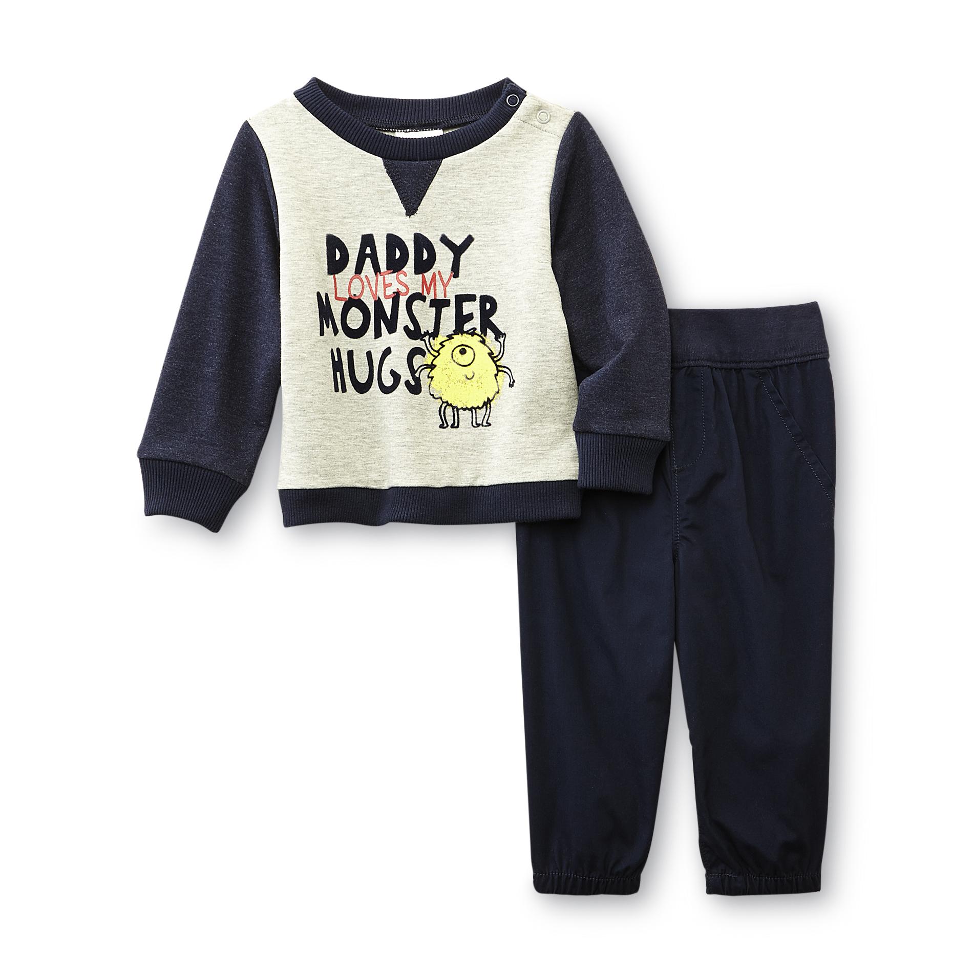 Small Wonders Newborn Boy's Sweatshirt & Jogger Pants - Colorblock