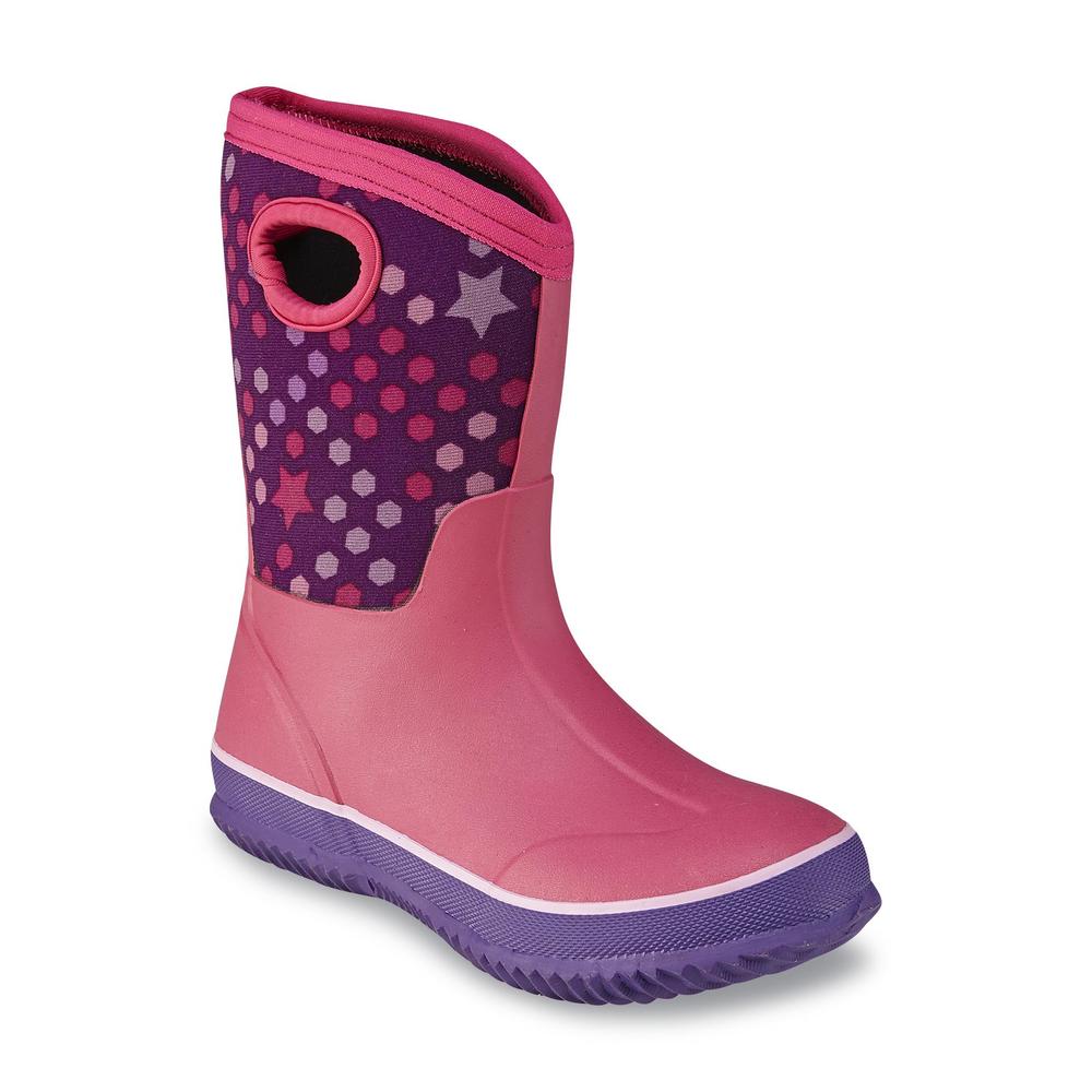 Athletech Girl's Billy Pink/Purple/Polka-Dot Mid-Calf Rain Boot