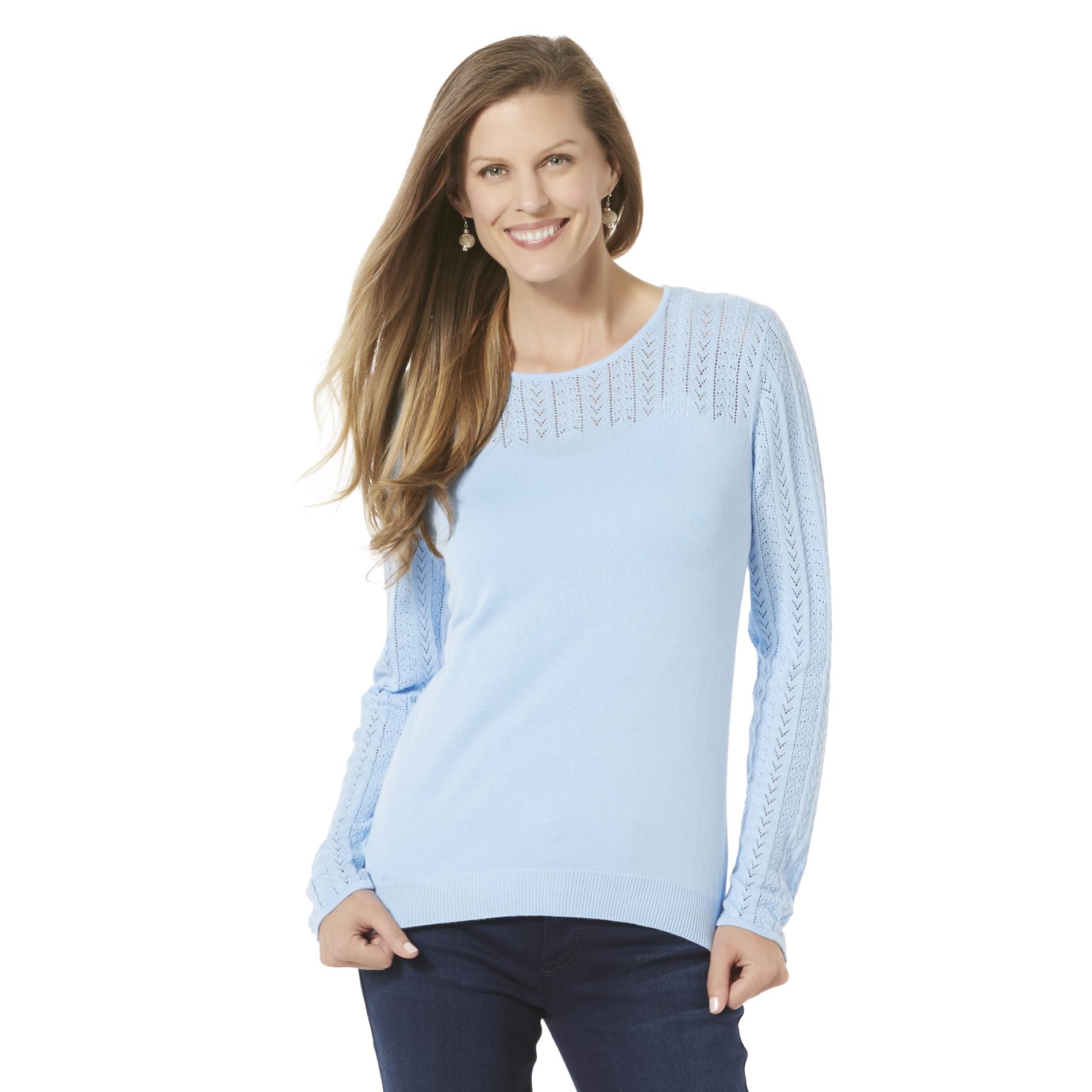 Basic Editions Women's Pointelle Sweater