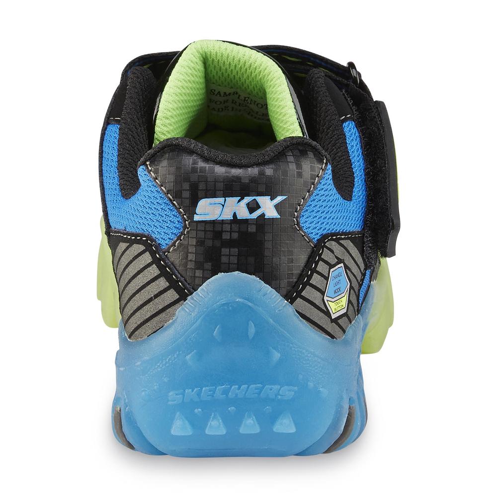 Skechers Boy's Street Lightz Bolterz Black/Blue/Green Light-Up Shoe