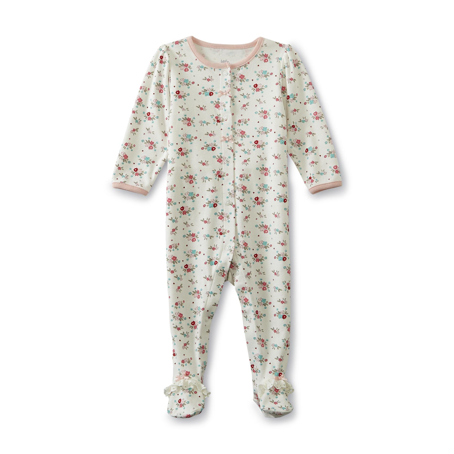 Little Wonders Newborn Girl's Sleeper Pajamas - Floral