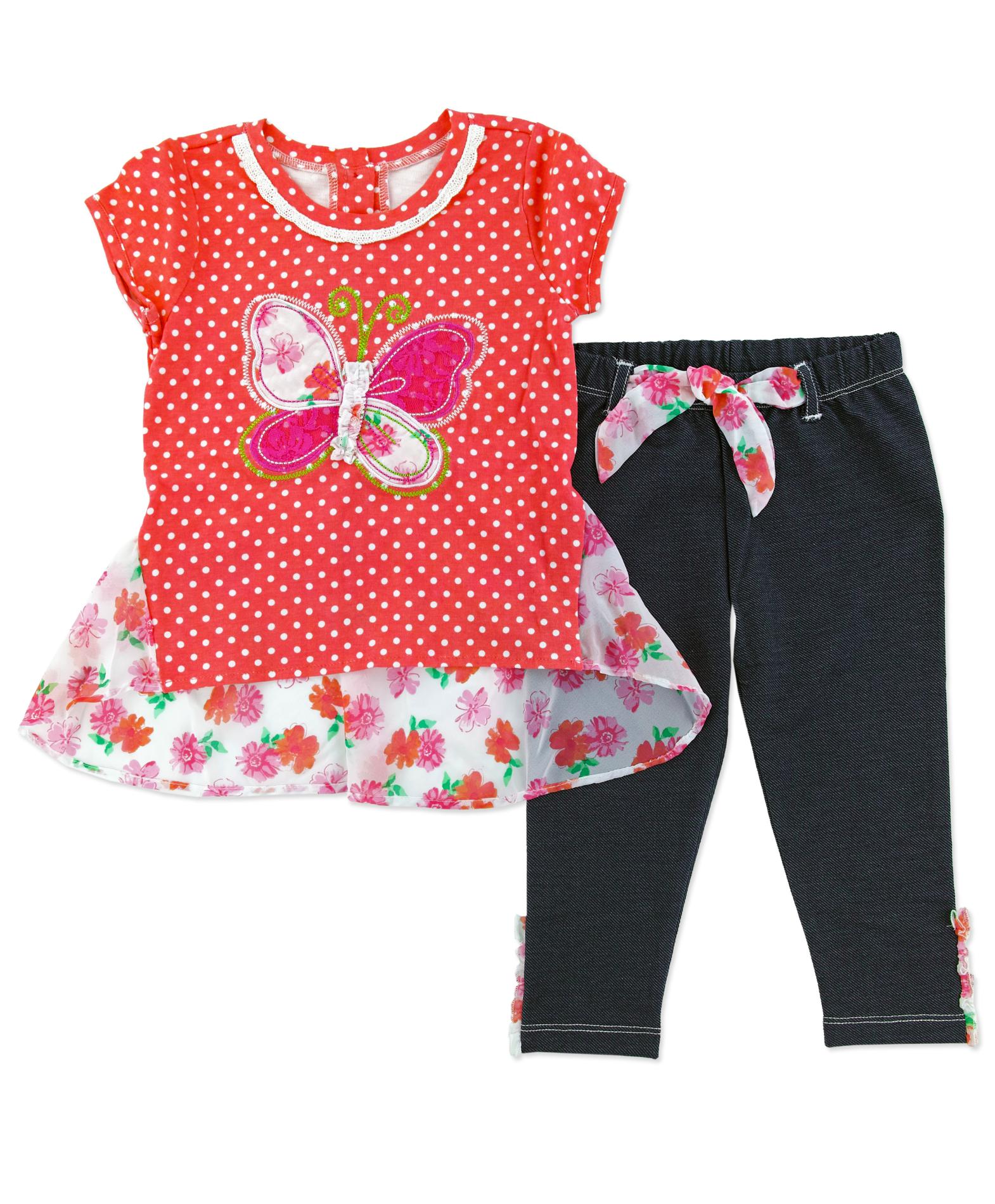 Young Hearts Infant & Toddler Girl's Top & Leggings - Butterfly