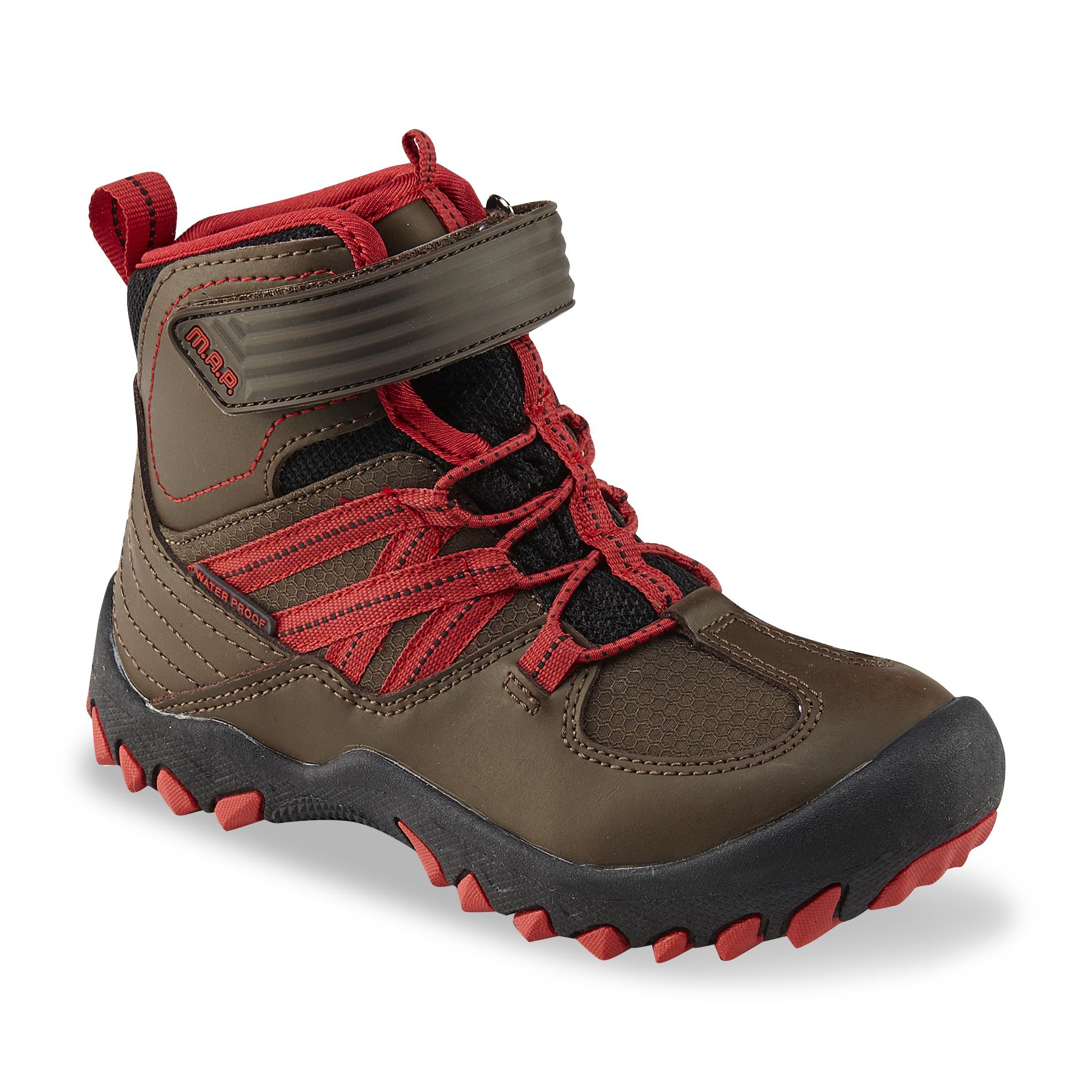 M.A.P. Boy's Alps Brown/Red Waterproof Hiking Boot