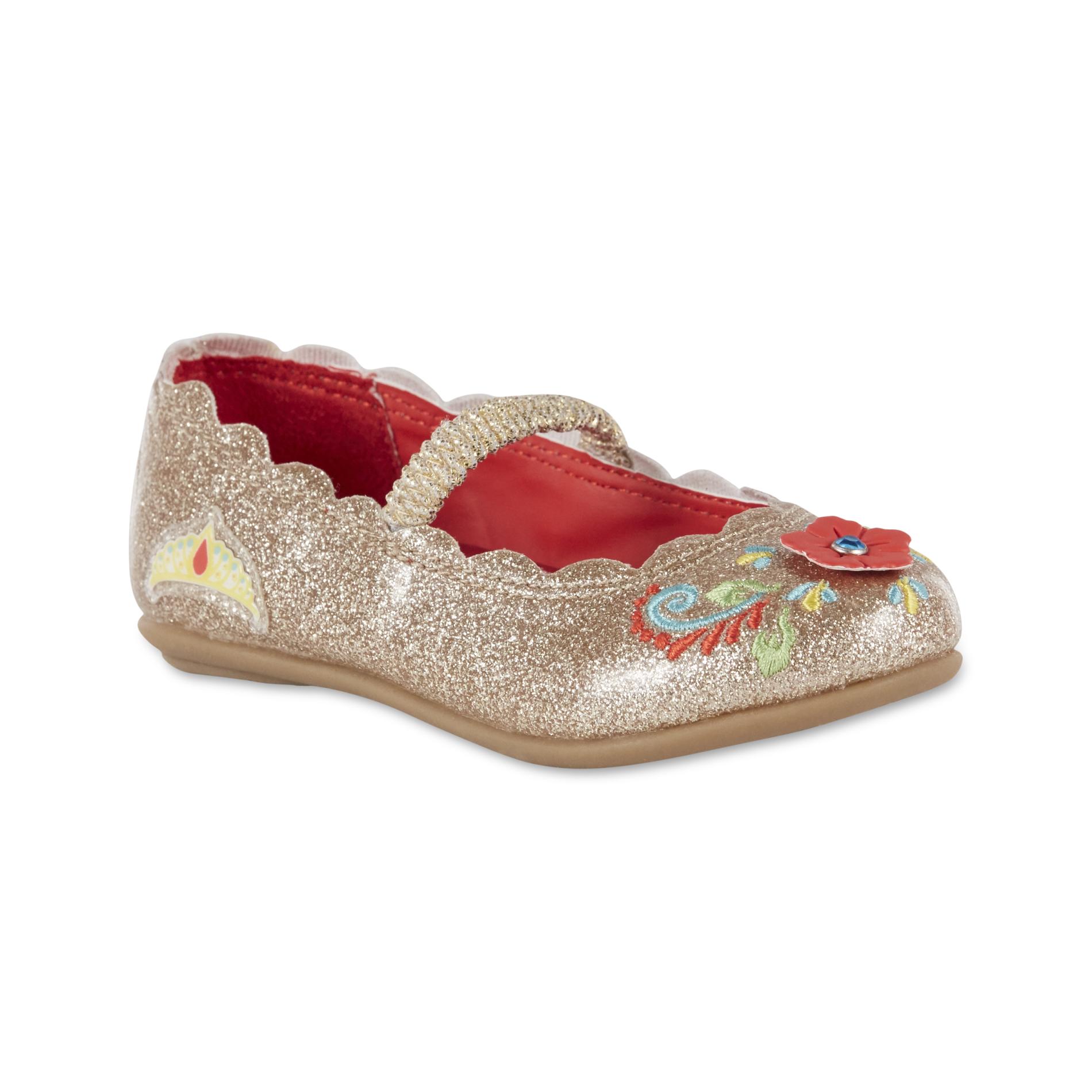 Disney Toddler Girls' Elena Gold Mary Jane Flat