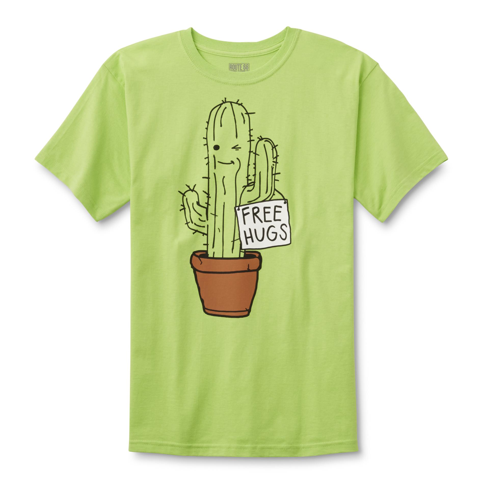 Route 66 Boys' Graphic T-Shirt - Free Hugs Cactus