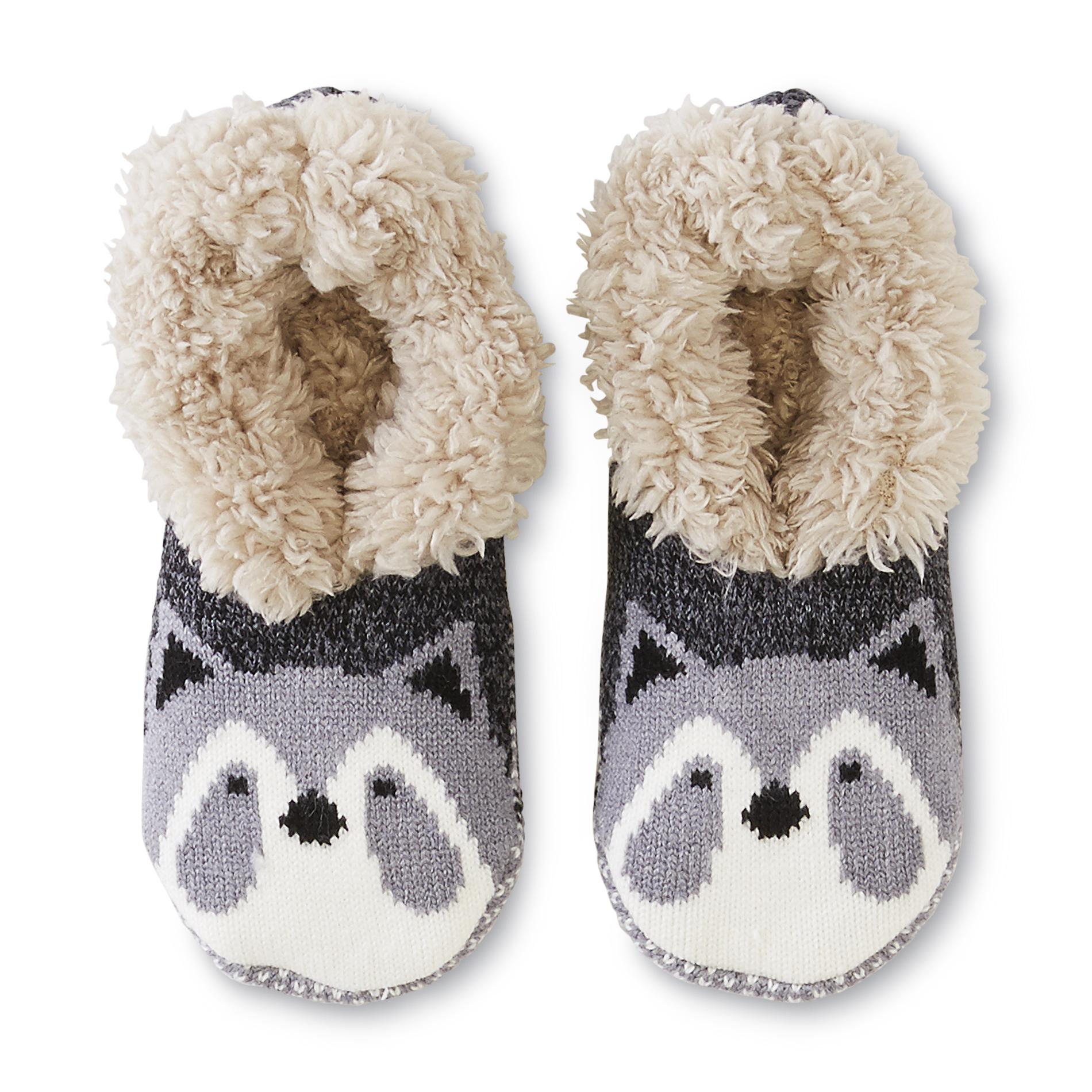 Joe Boxer Women's Plush Slipper Socks - Raccoon