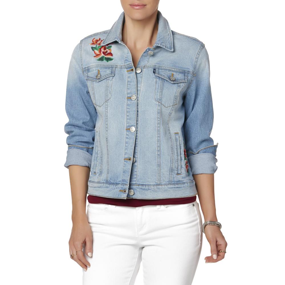 ROEBUCK & CO R1893 Women's Embroidered Jean Jacket - Floral