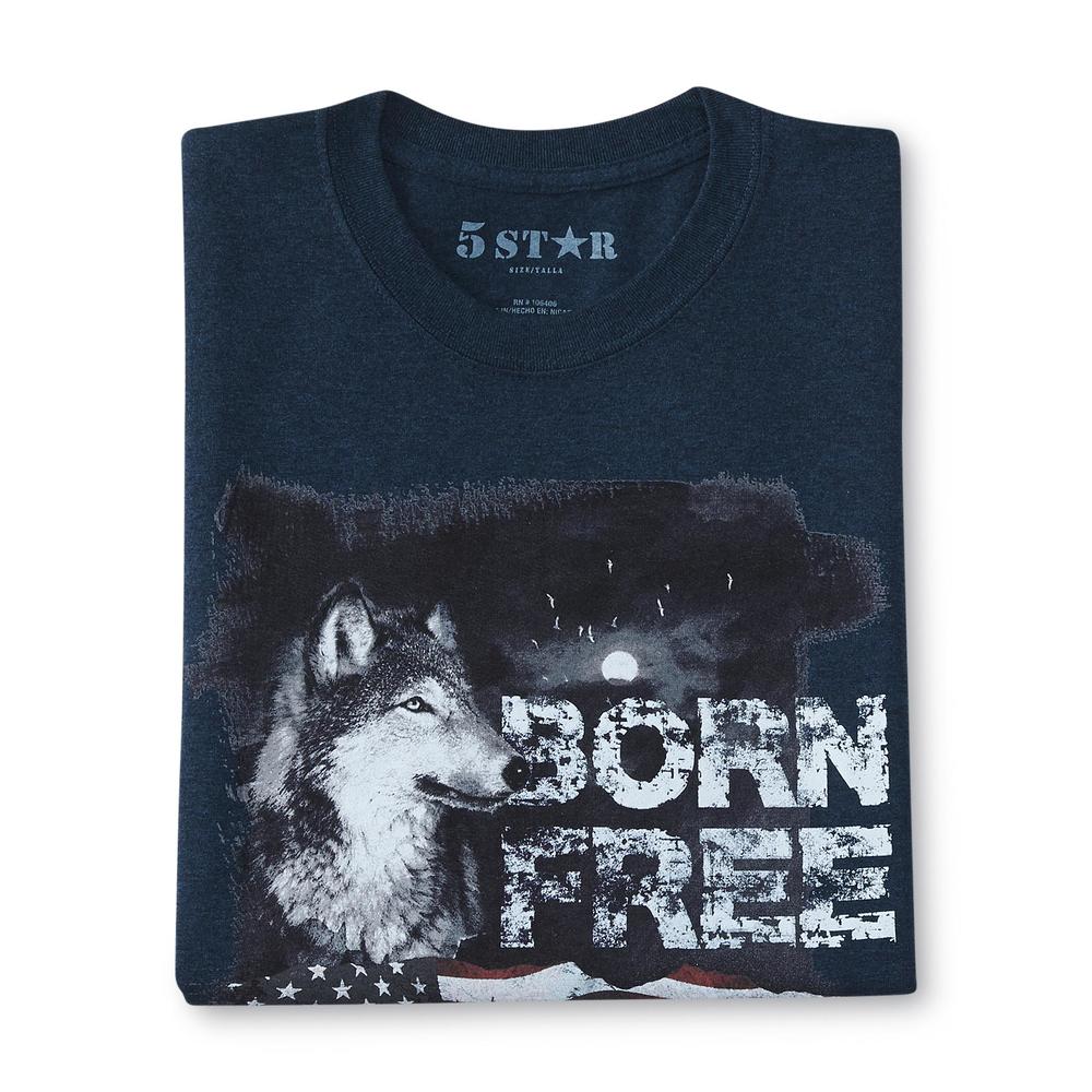 5Star Men's Graphic T-Shirt - Born Free Wolf