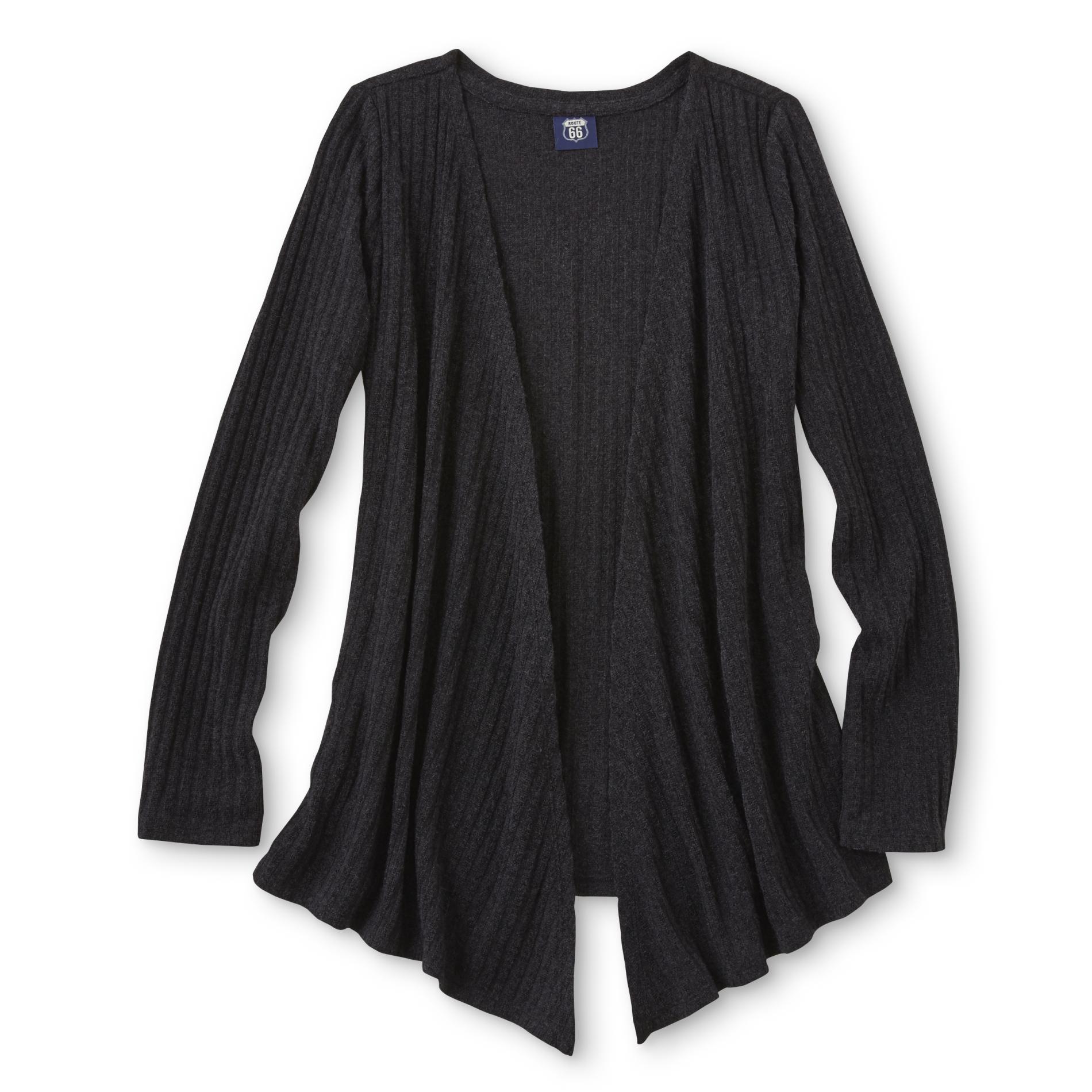 Route 66 Girls' Open Front Cardigan, Size: Large, Black Route 66 Girls' Open Front Cardigan, Size: Large, Black