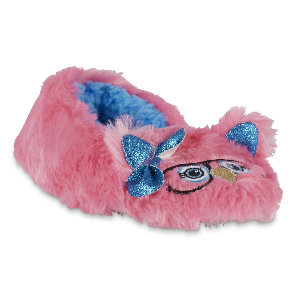 Basic Editions Girls' Pink Fleece Owl Slipper