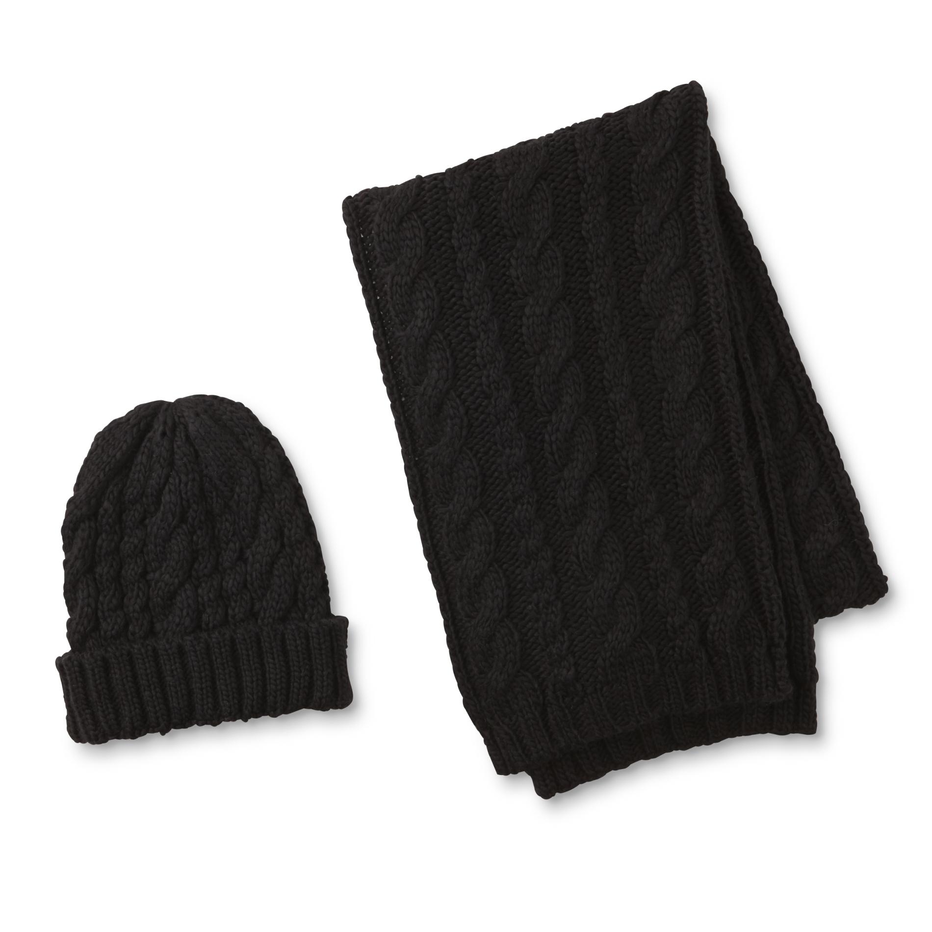 Women's Cable Knit Hat & Scarf