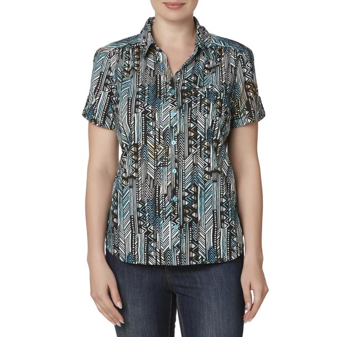 Erika Women's Camp Shirt Tribal Print