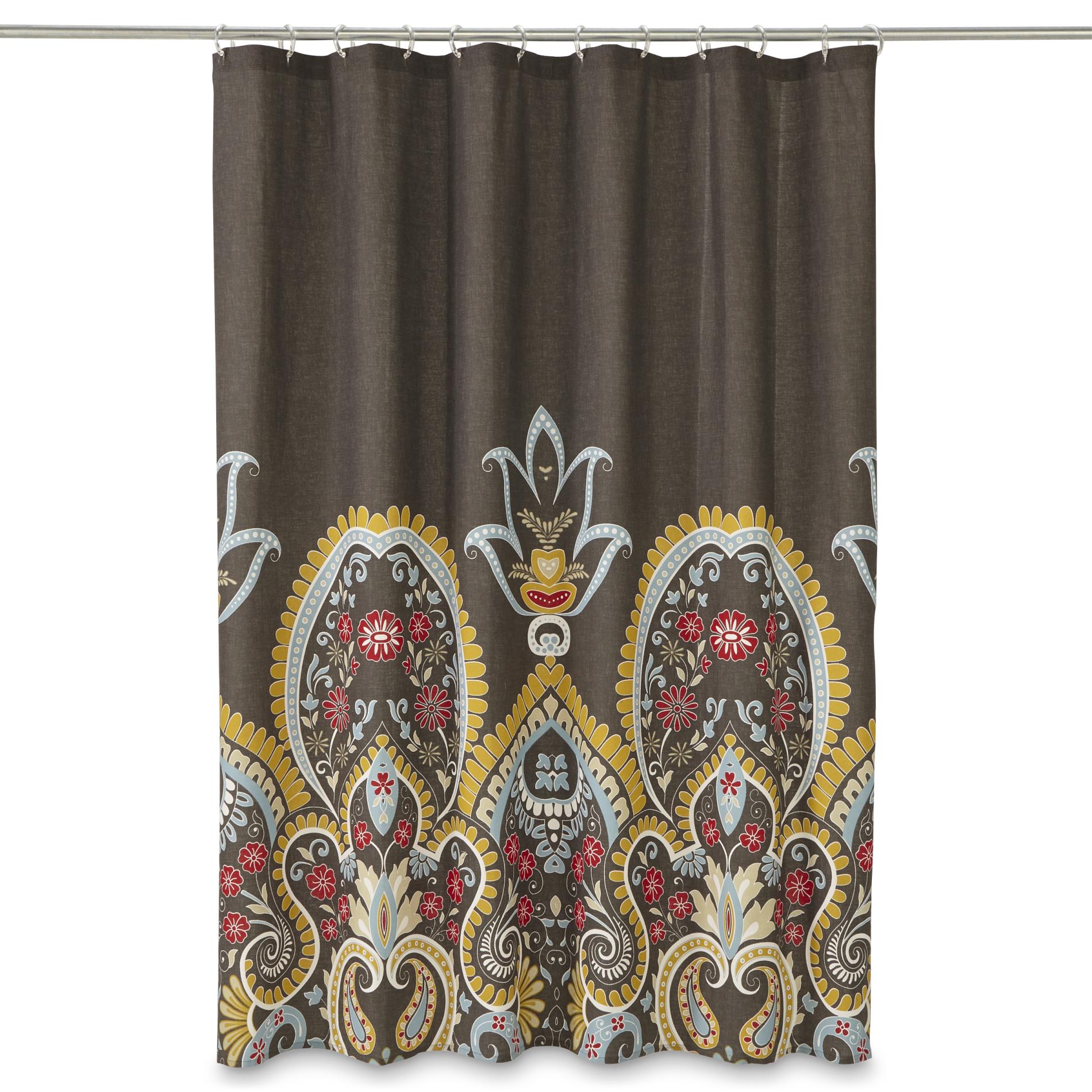 Cannon Global Paisley Shower Curtain, Gray Cannon Global Paisley Shower Curtain, Gray