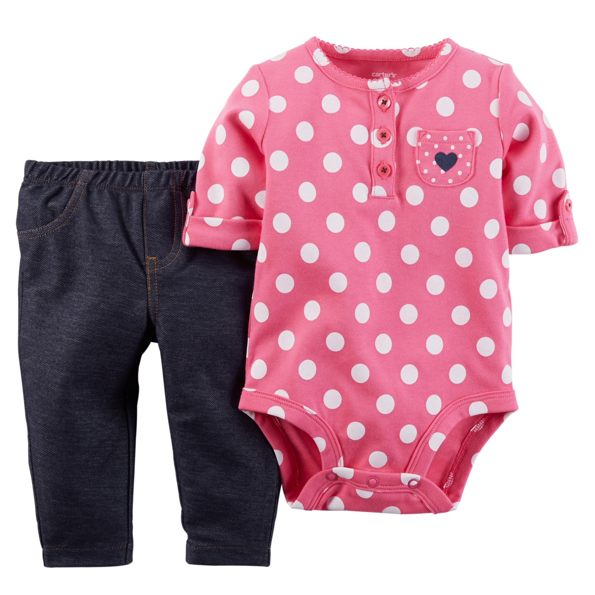 Carter's Newborn & Infant Girl's Bodysuit & Jeans - Polka Dots