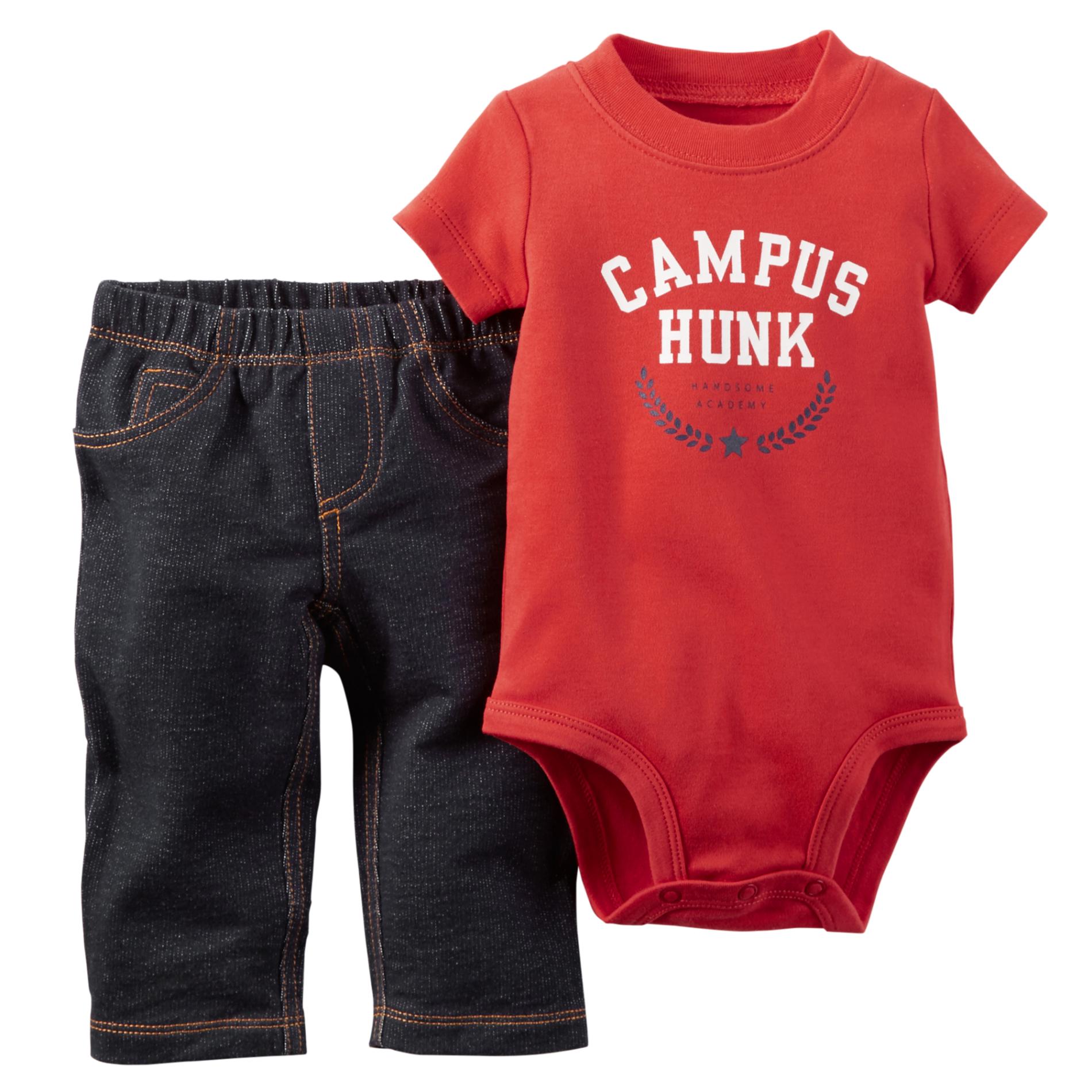 Carter's Newborn & Infant Boy's Bodysuit & Jeans - Campus Hunk