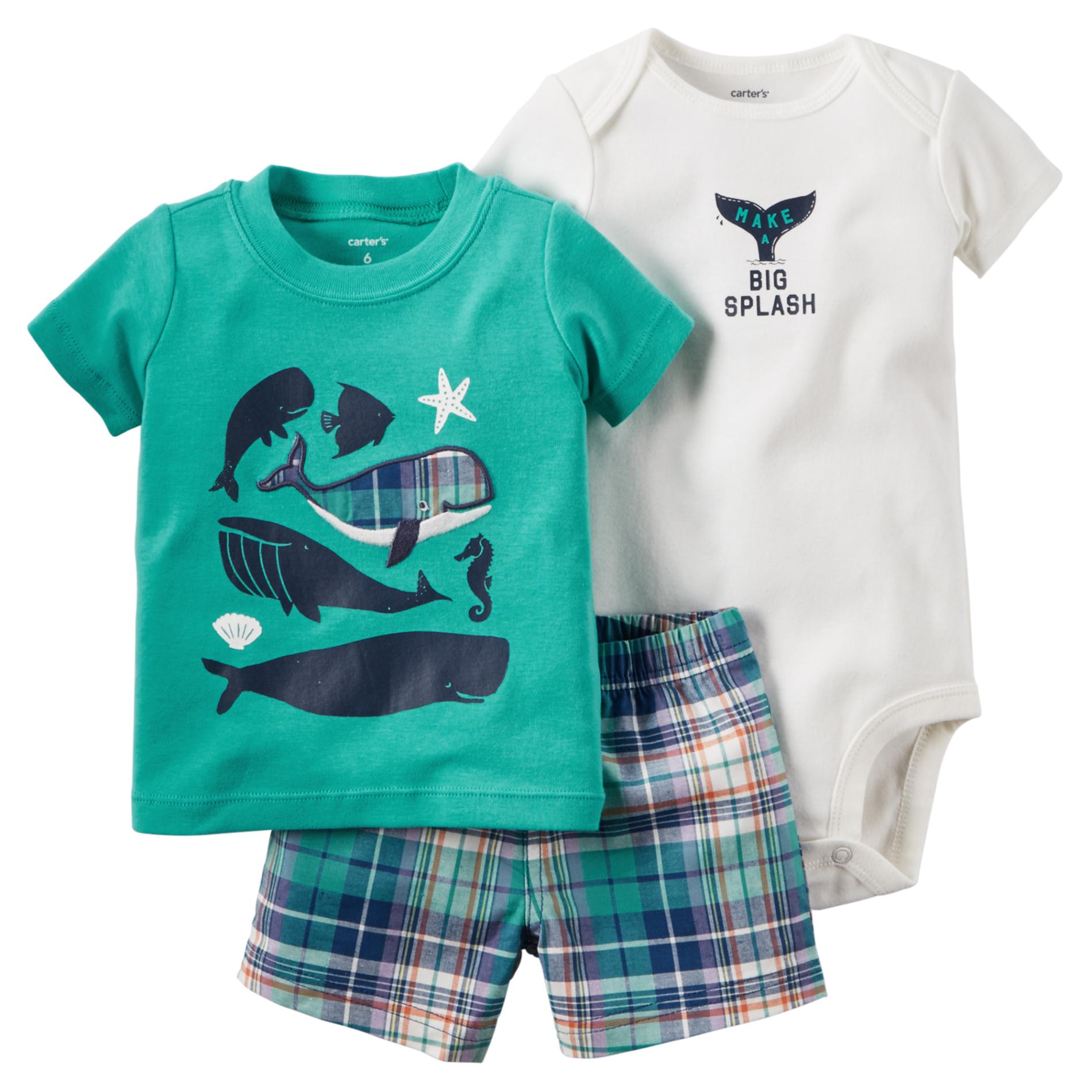 Carter's Newborn & Infant Boy's T-Shirt, Bodysuit & Shorts - Whales