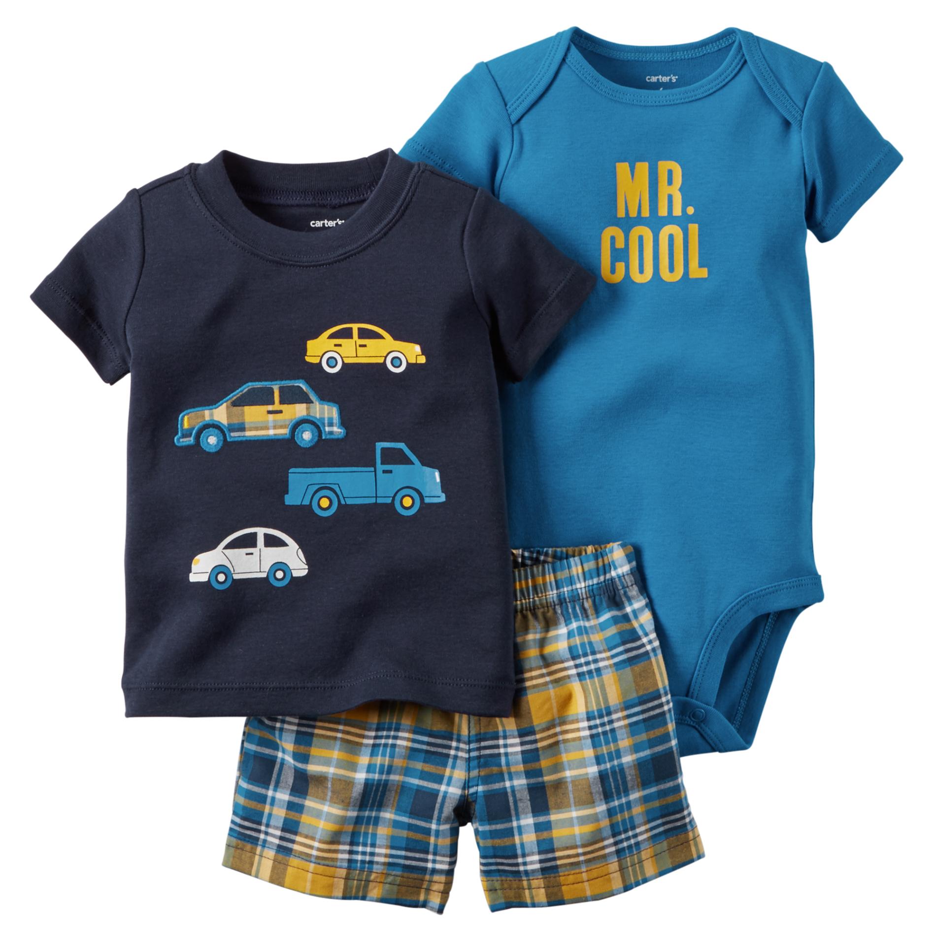 Carter's Newborn & Infant Boy's T-Shirt, Bodysuit & Shorts - Cars