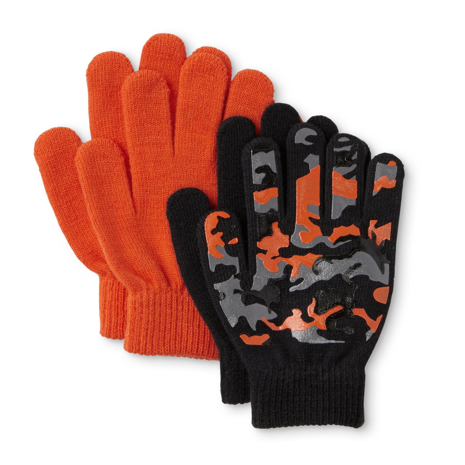 Athletech Boys' 2Pairs Stretch Gloves Camouflage Shop Your Way