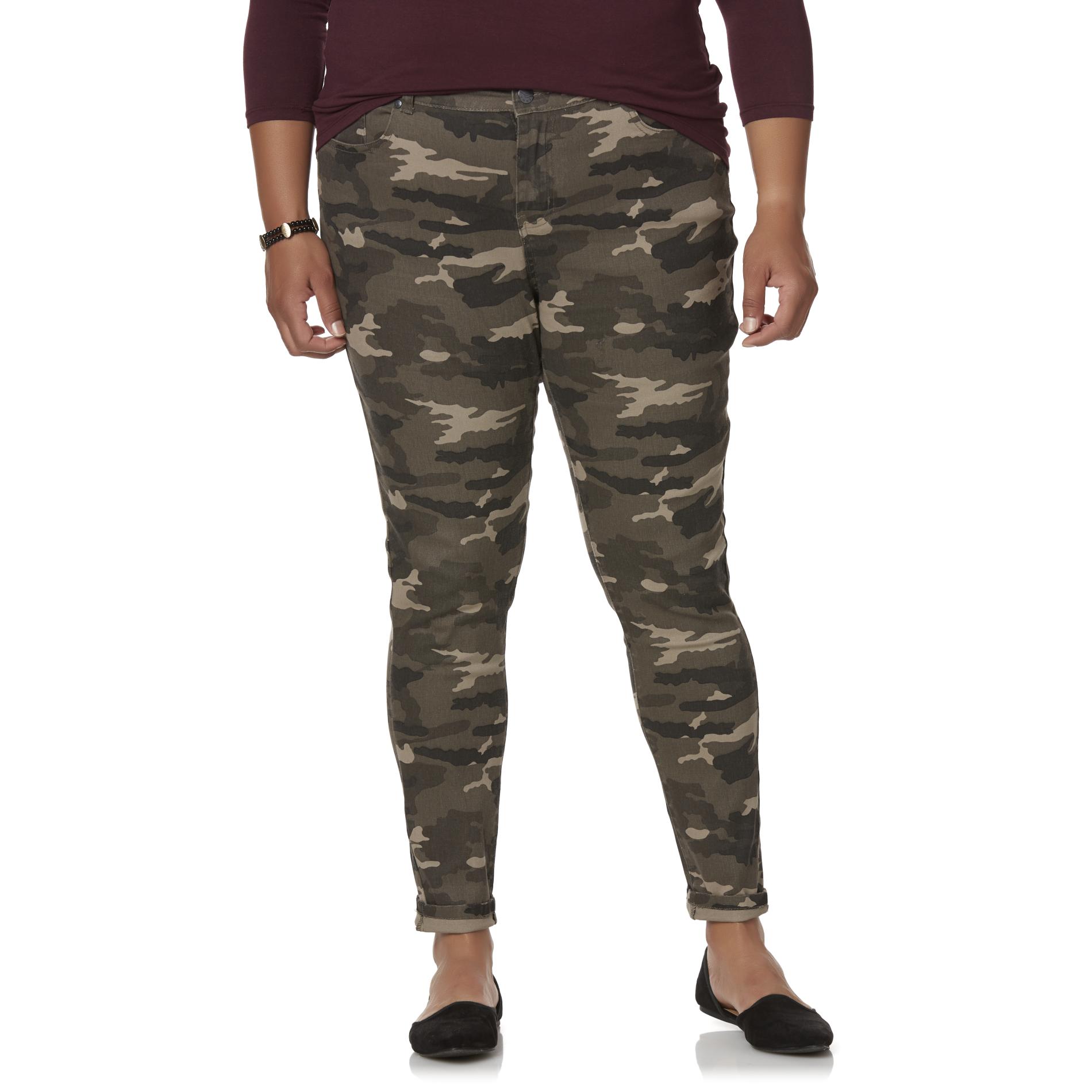 Simply Emma Women's Plus Jeggings - Camouflage